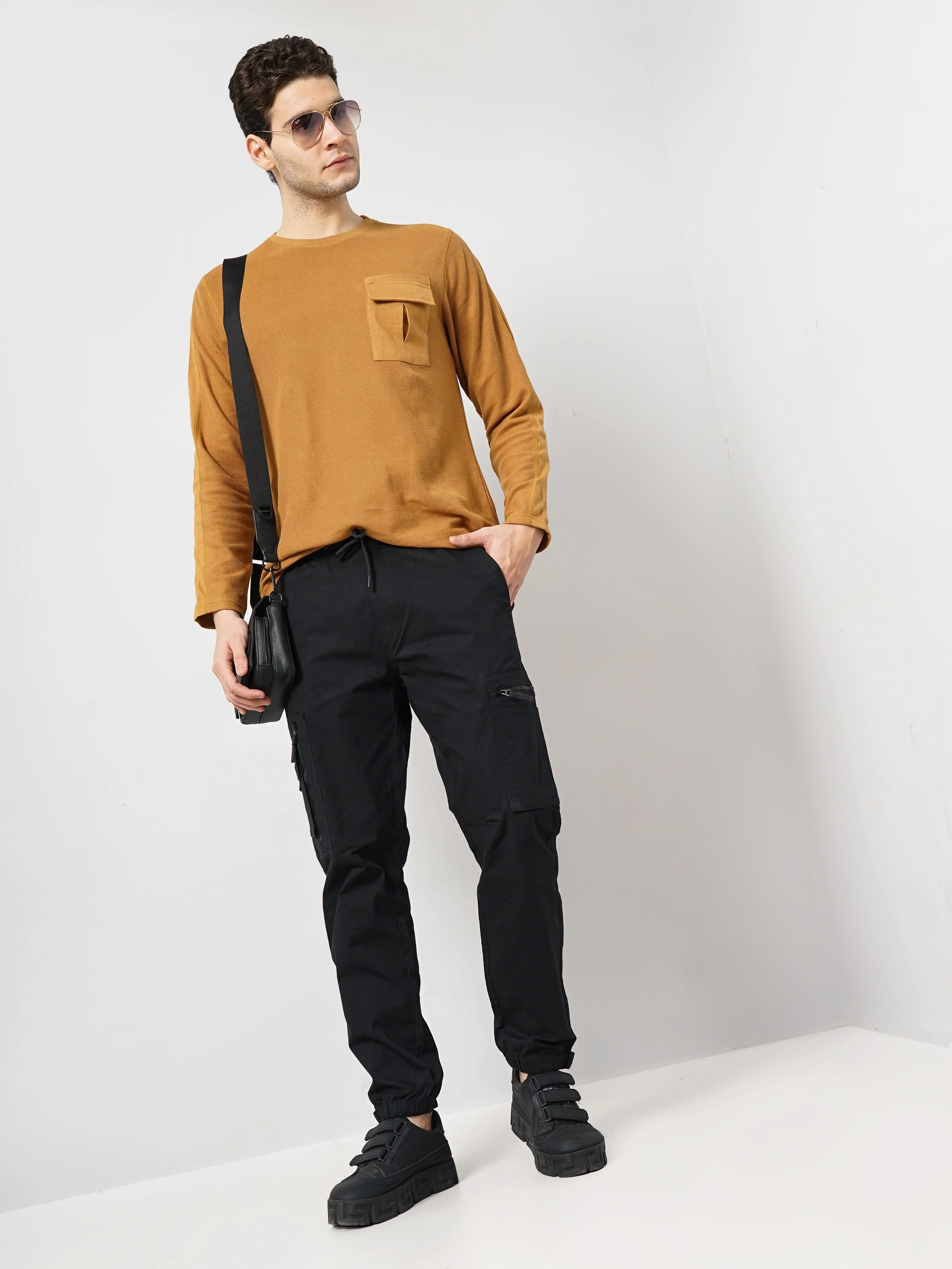 Celio* Cotton Loose Fit Black Trouser - Image 5