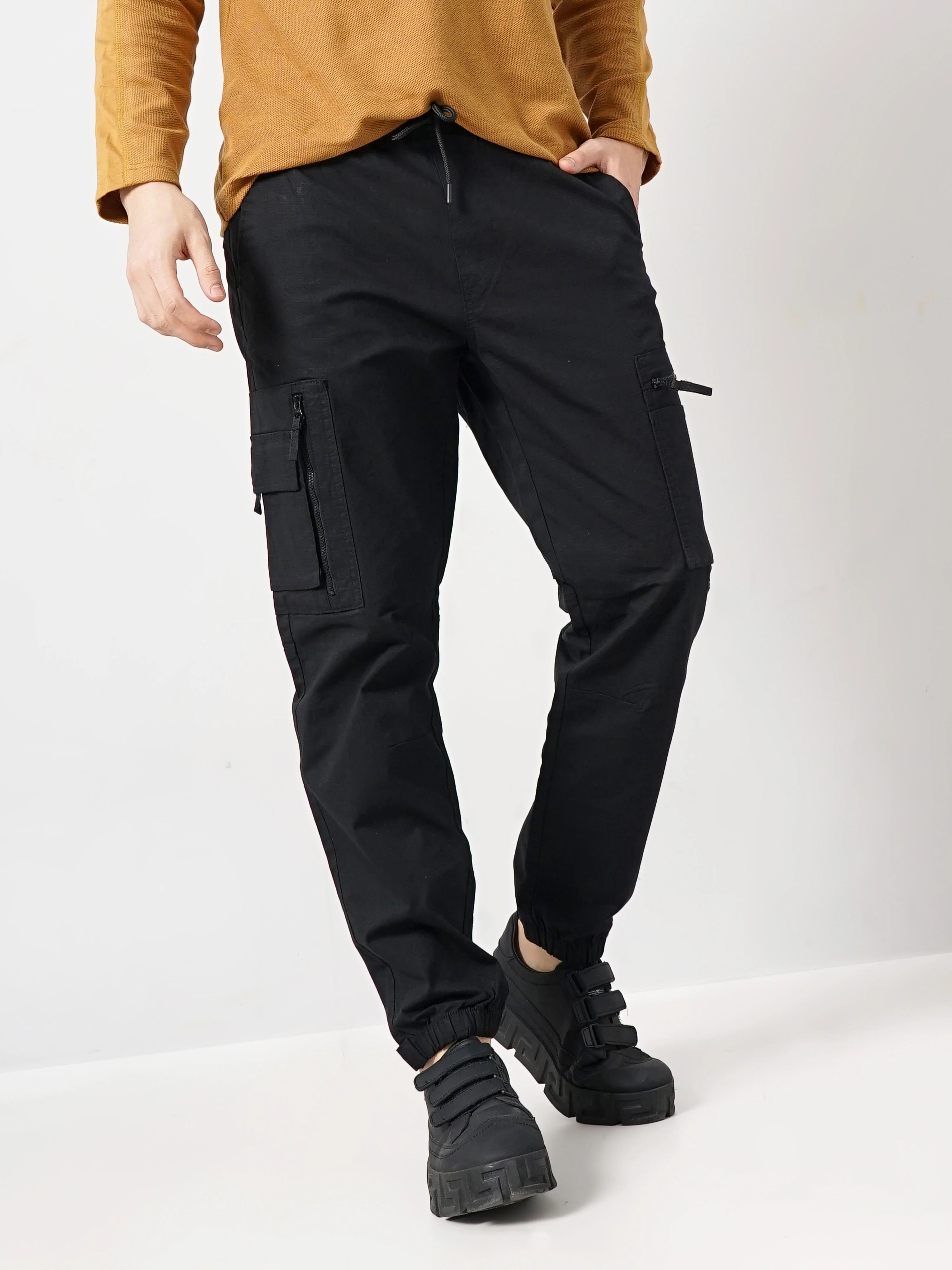 Celio* Cotton Loose Fit Black Trouser - Image 6