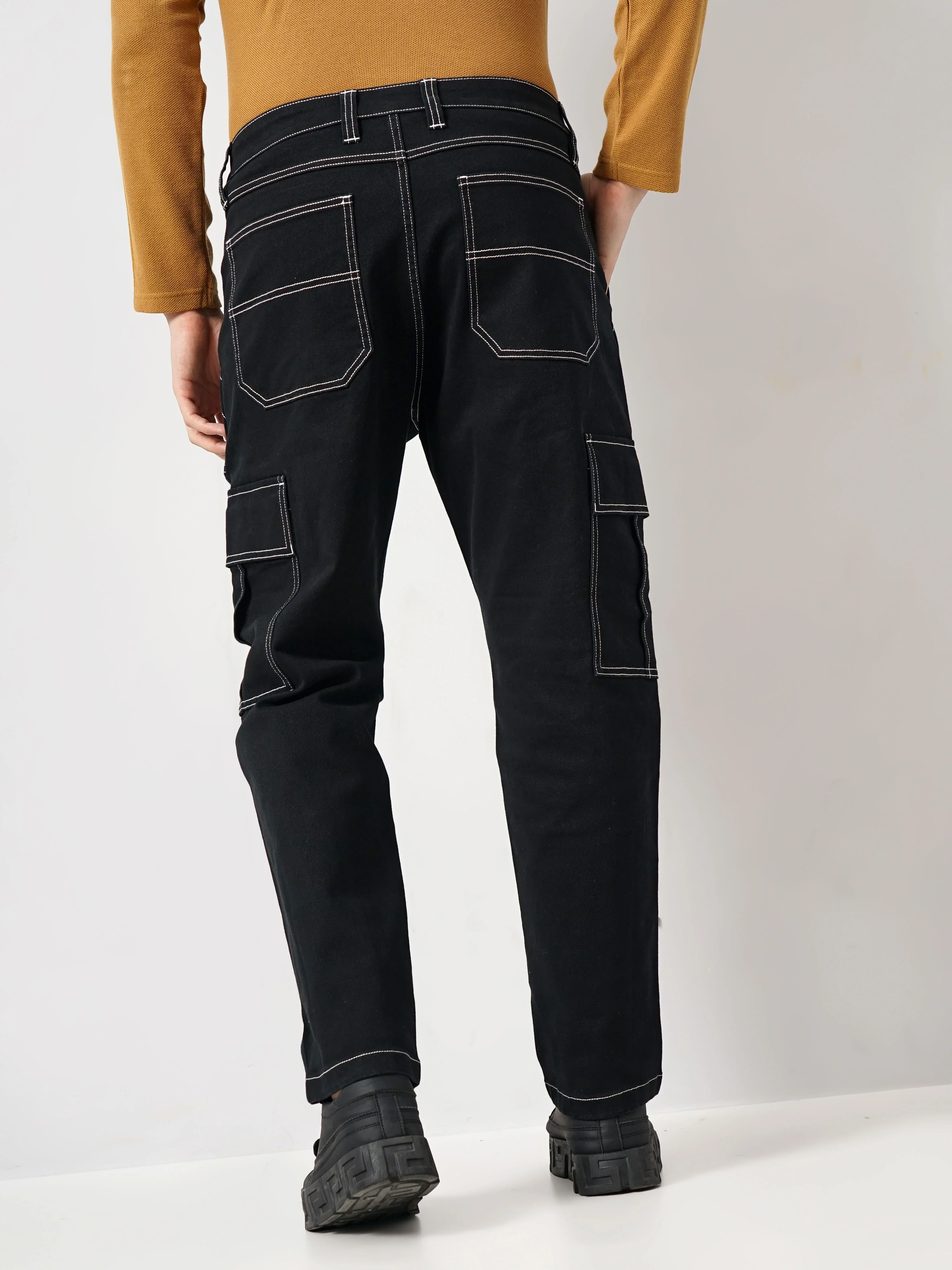 Celio* Cotton Loose Fit Black Trouser - Image 3