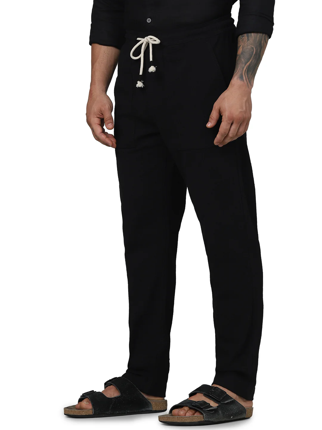 Celio* Cotton Regular Fit Black Trouser - Image 3