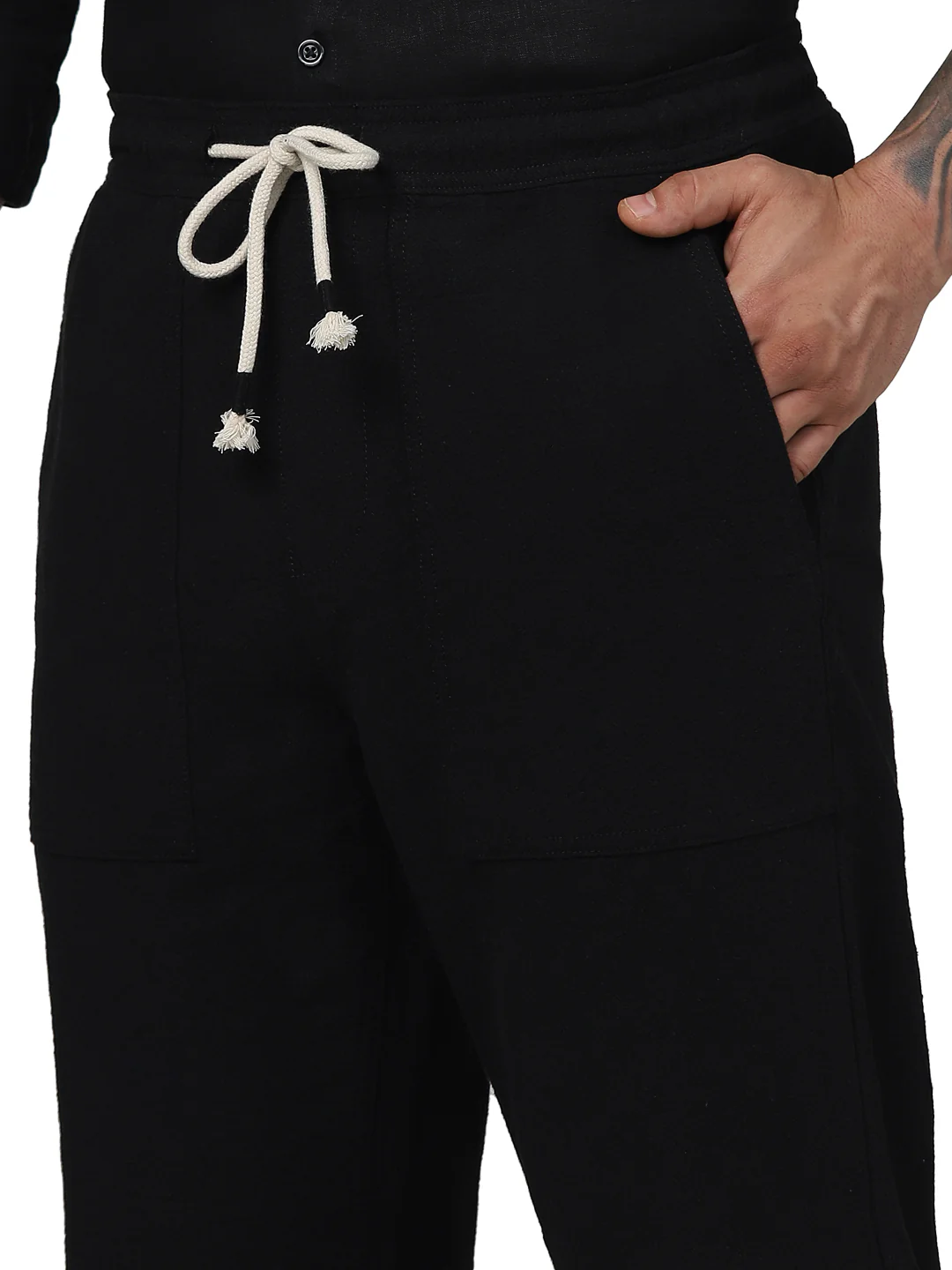 Celio* Cotton Regular Fit Black Trouser - Image 5