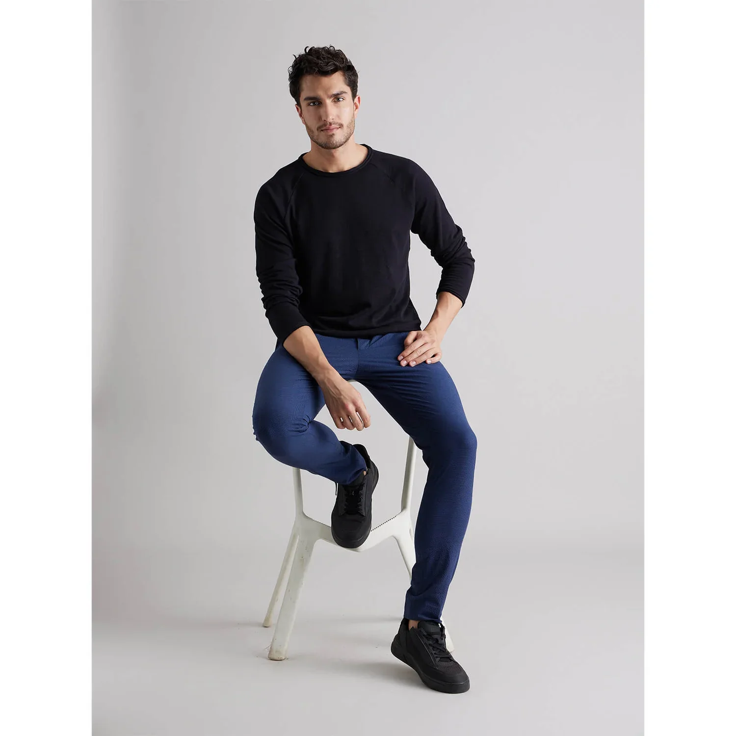 Celio* Solid Regular Fit Cotton Black T-Shirt - Image 5