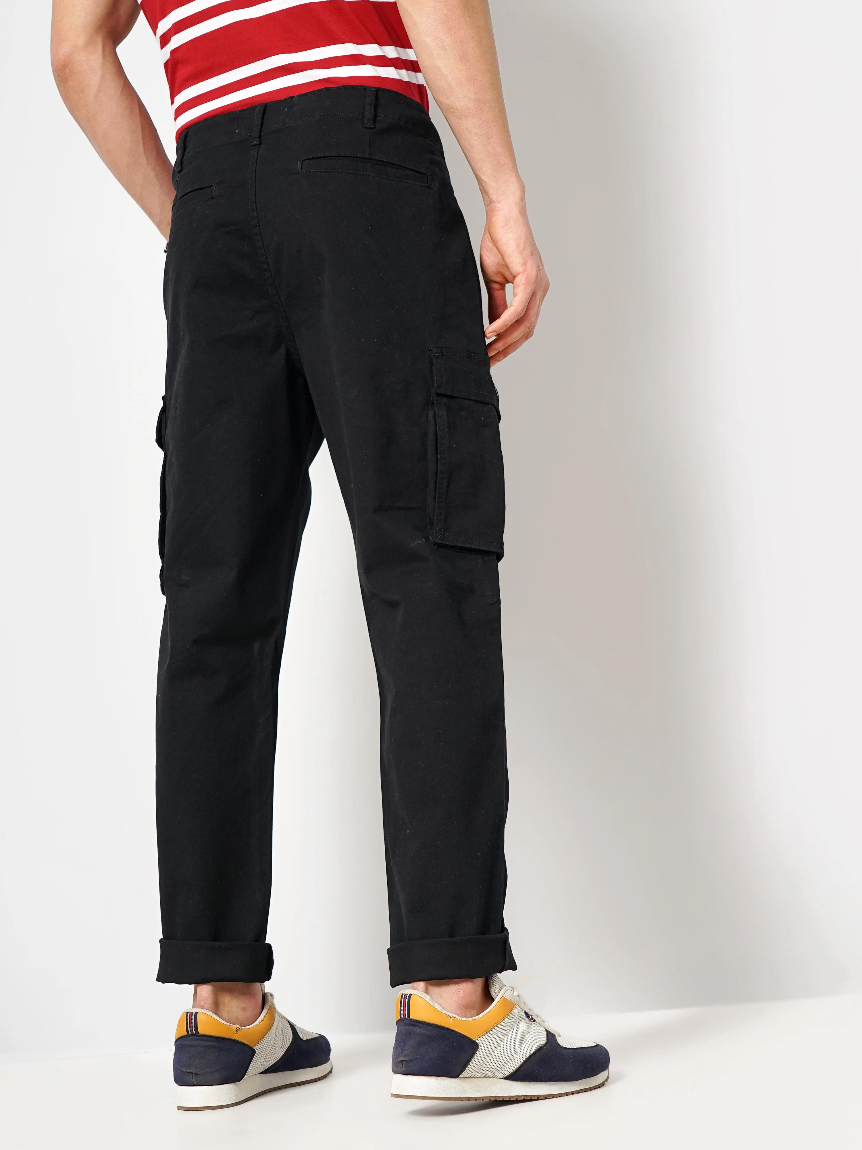 Celio* Cotton Regular Fit Black Trouser - Image 3
