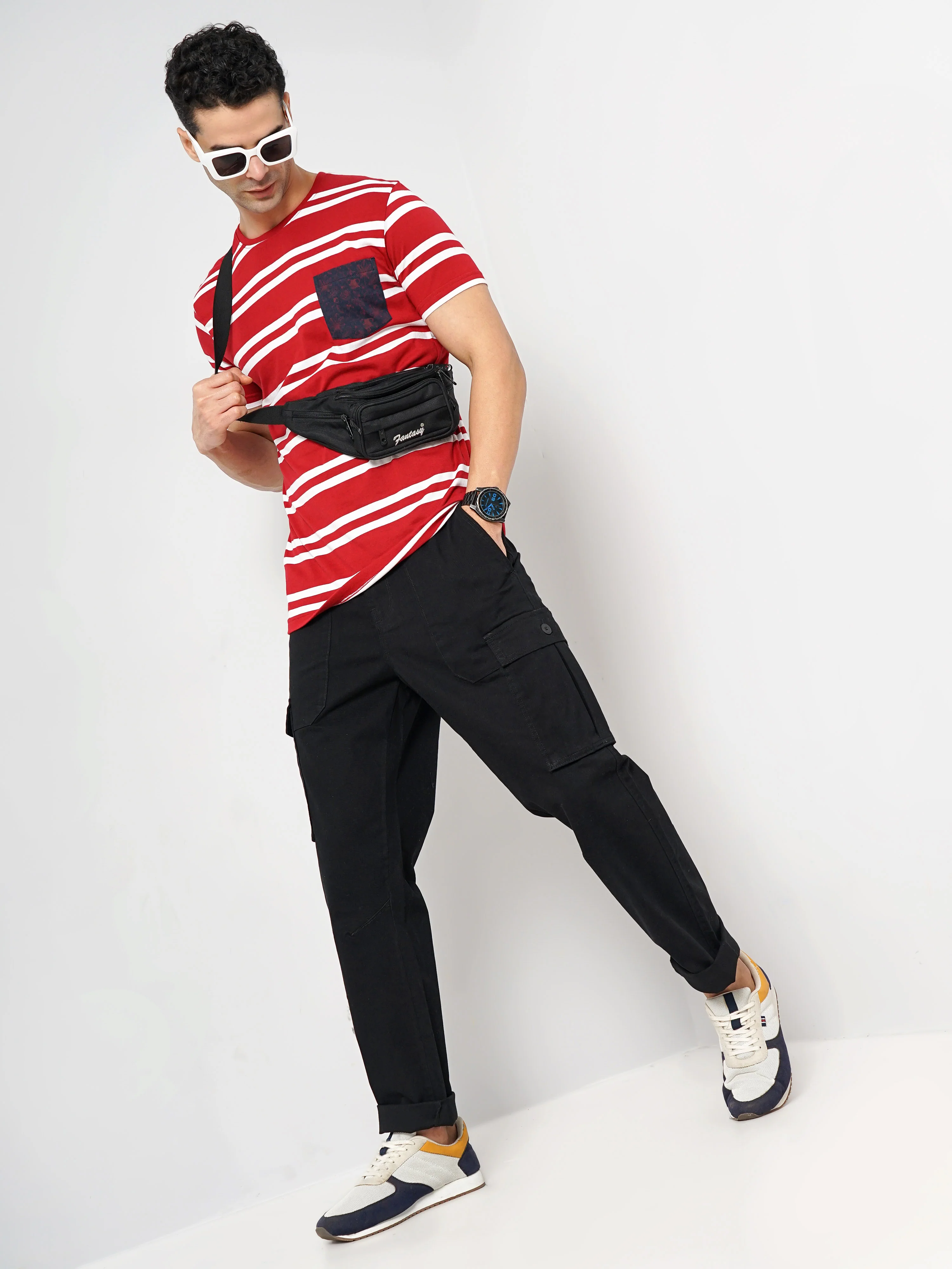 Celio* Cotton Regular Fit Black Trouser - Image 5