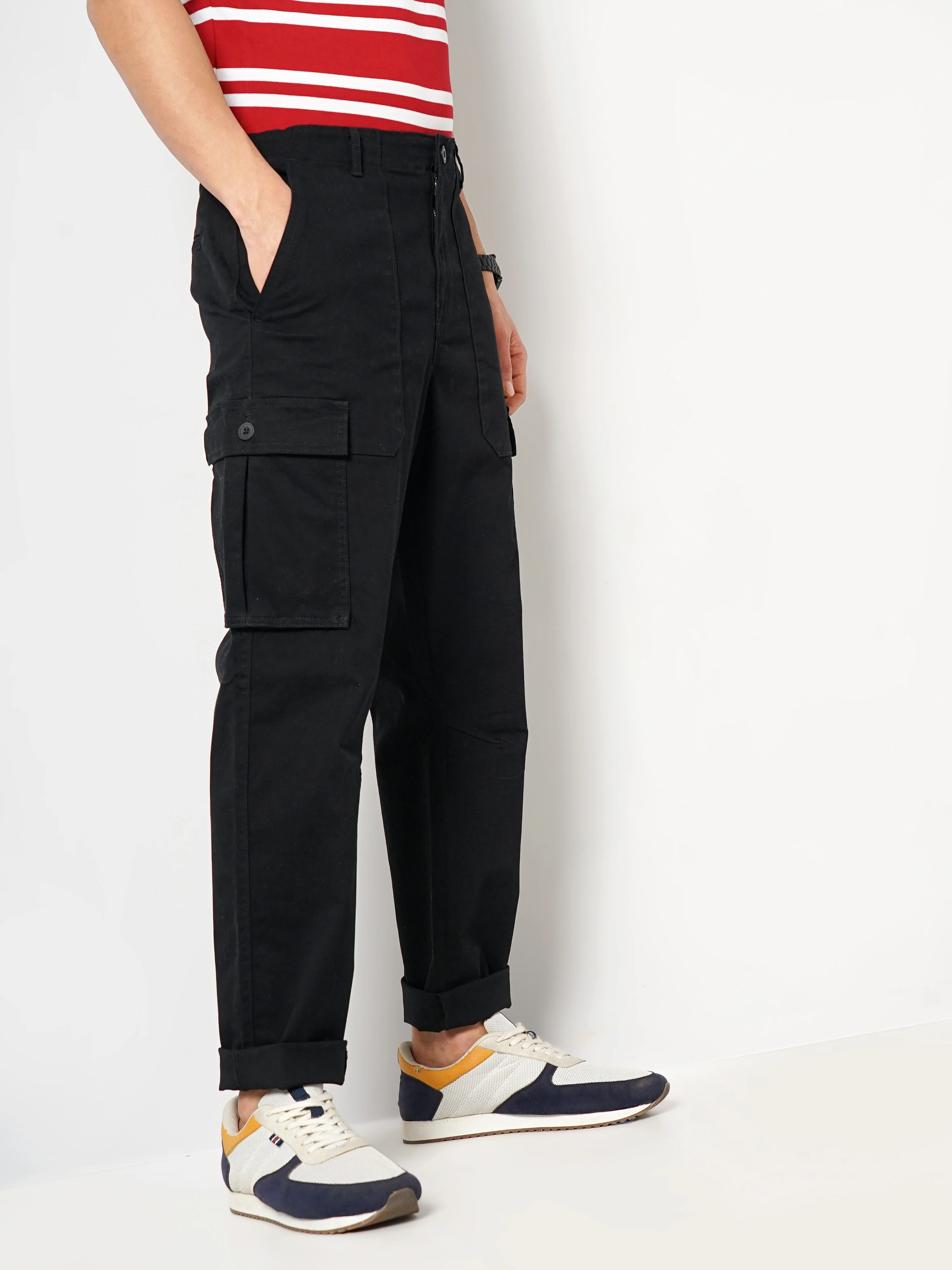 Celio* Cotton Regular Fit Black Trouser - Image 8