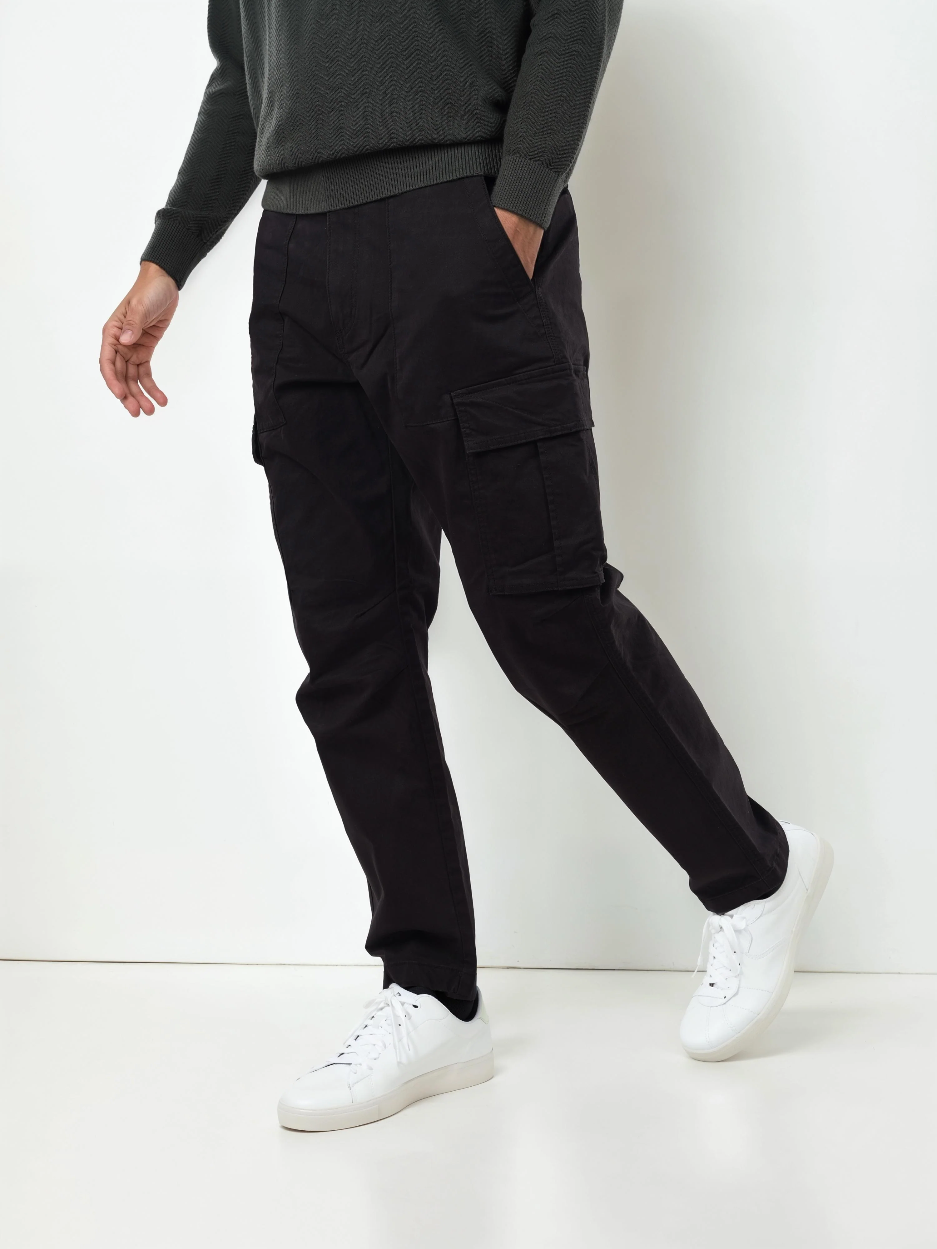 Celio* Cotton Straight Fit Black Trouser - Image 4