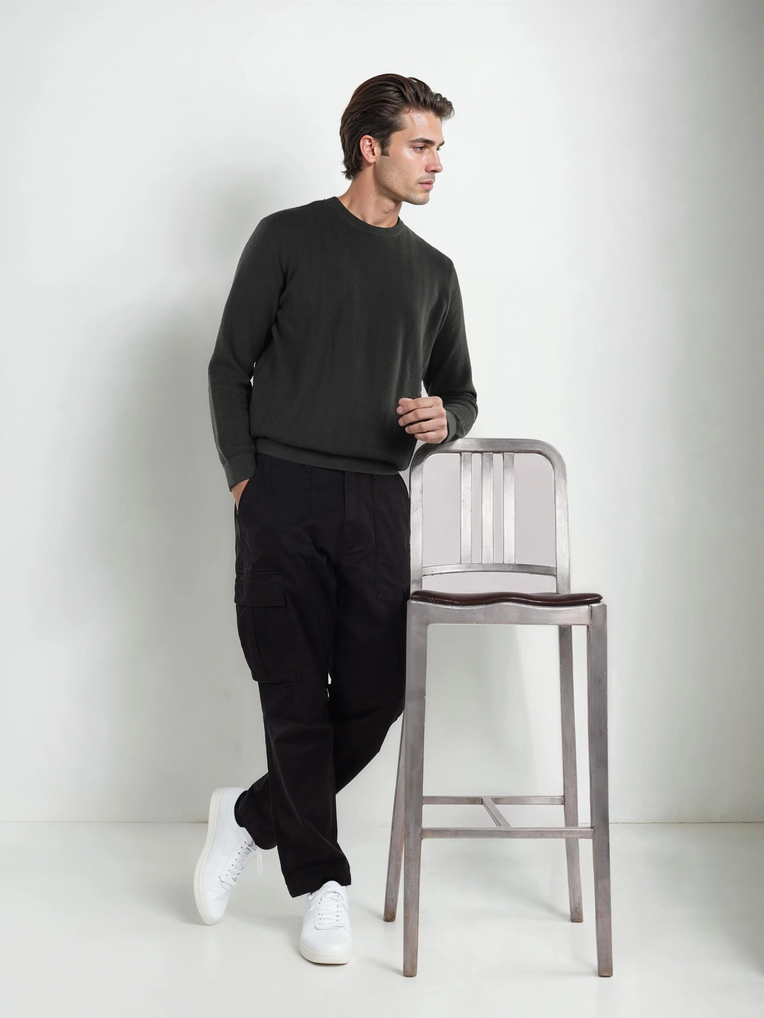 Celio* Cotton Straight Fit Black Trouser - Image 9