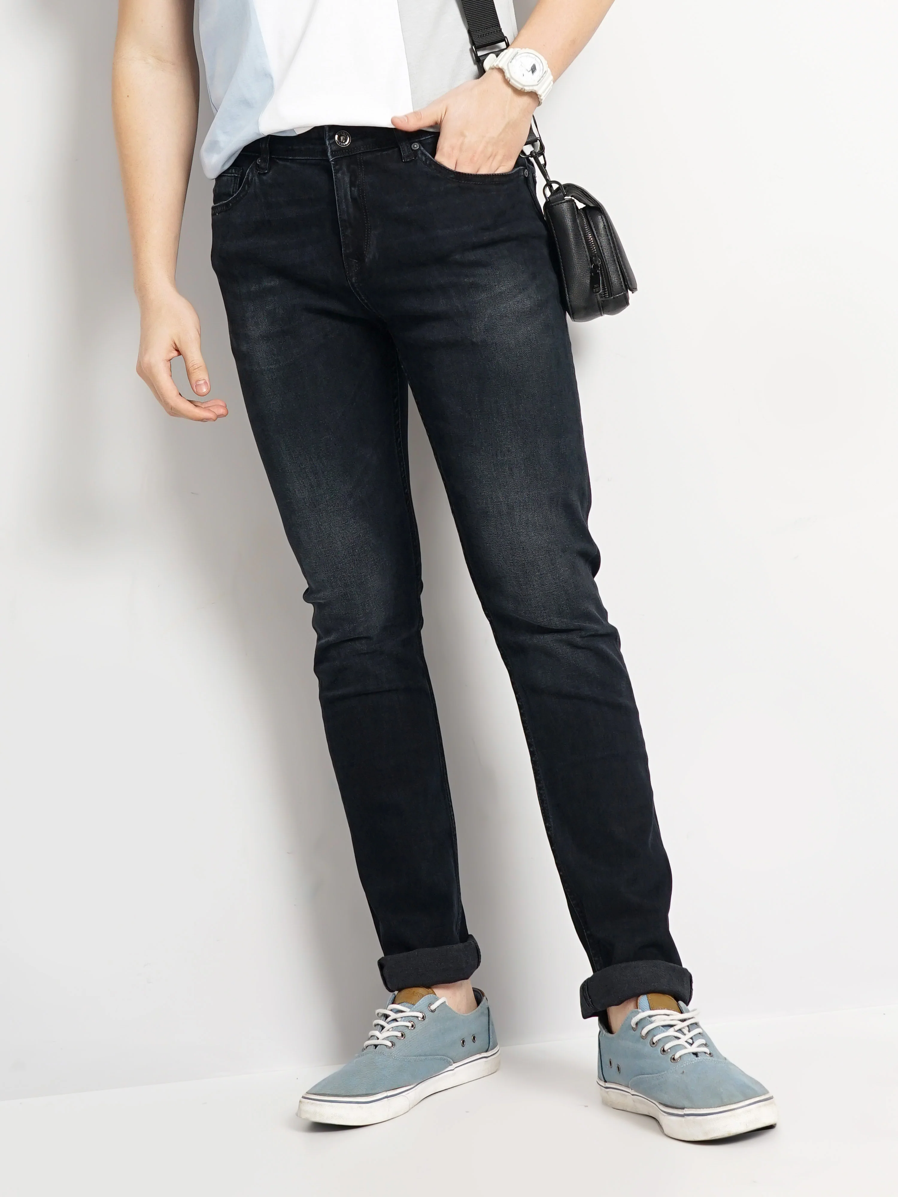 Celio* Cotton Slim Fit Black Jean - Image 8