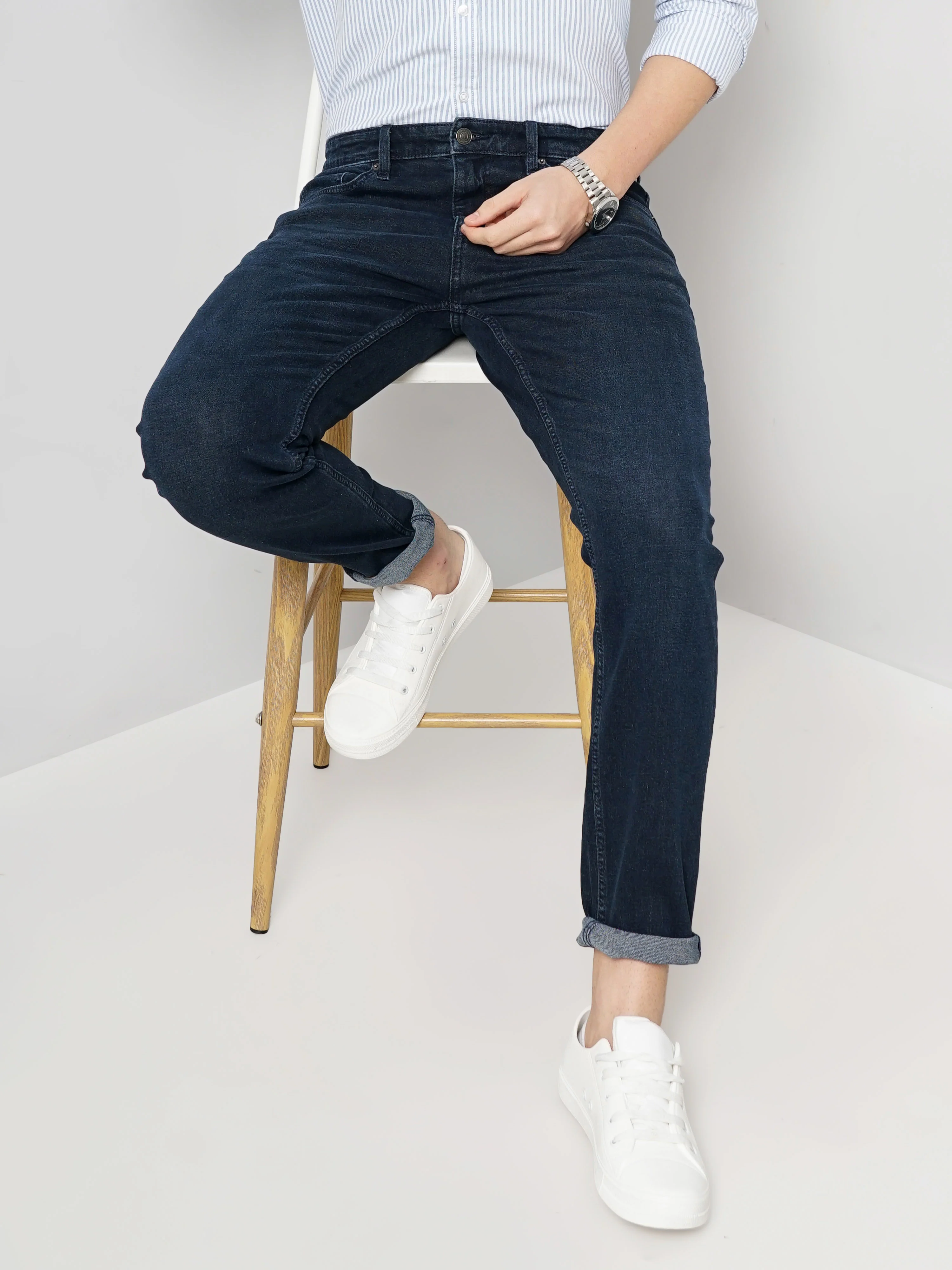 Celio* Cotton Slim Fit Black Jean - Image 7