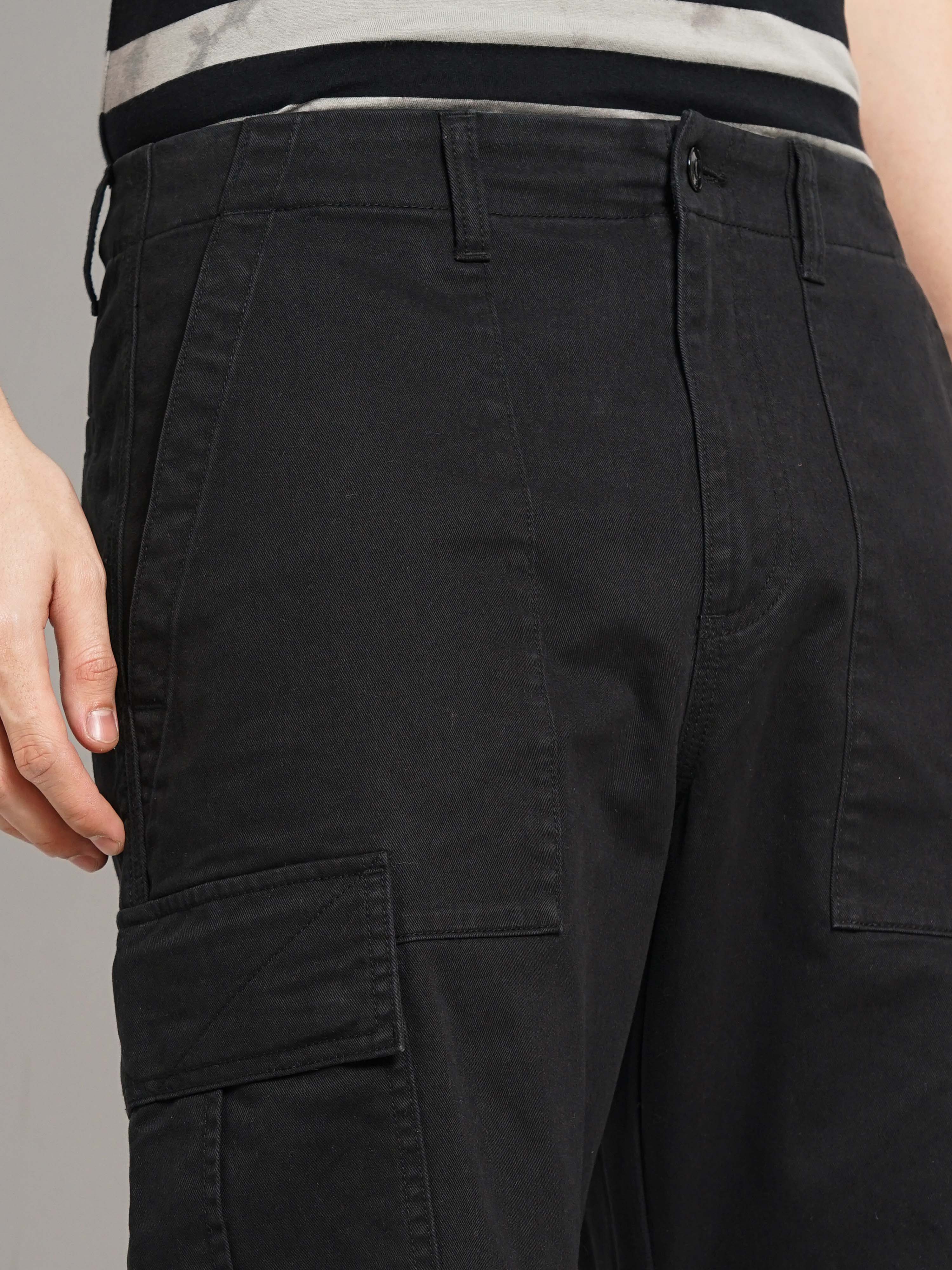 Celio* Cotton Straight Fit Black Trouser - Image 4