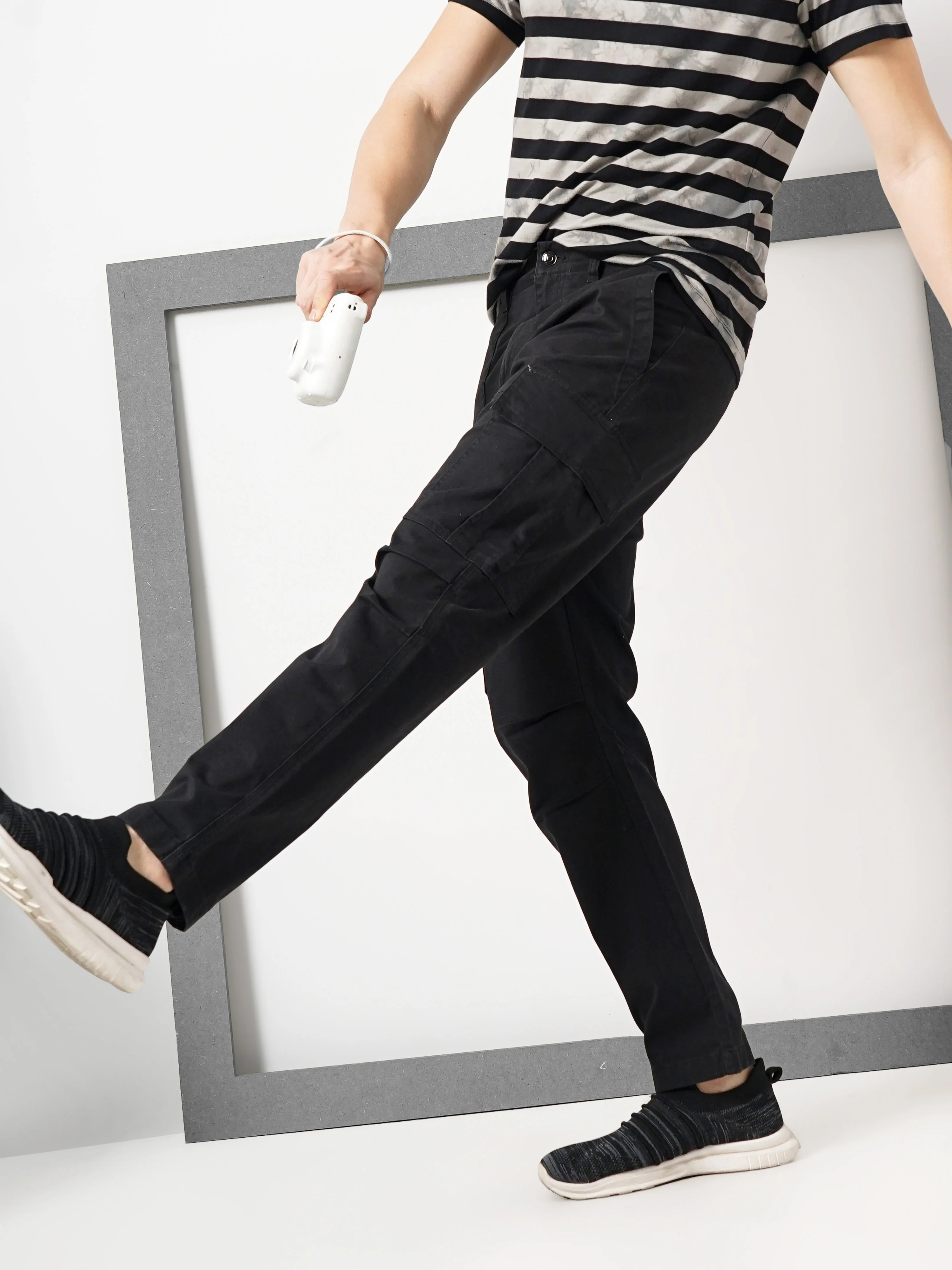 Celio* Cotton Straight Fit Black Trouser - Image 8