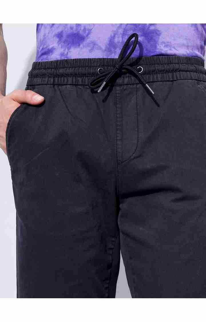 Celio* Cotton-Poly-Blend Jogger Fit Black Trouser - Image 4
