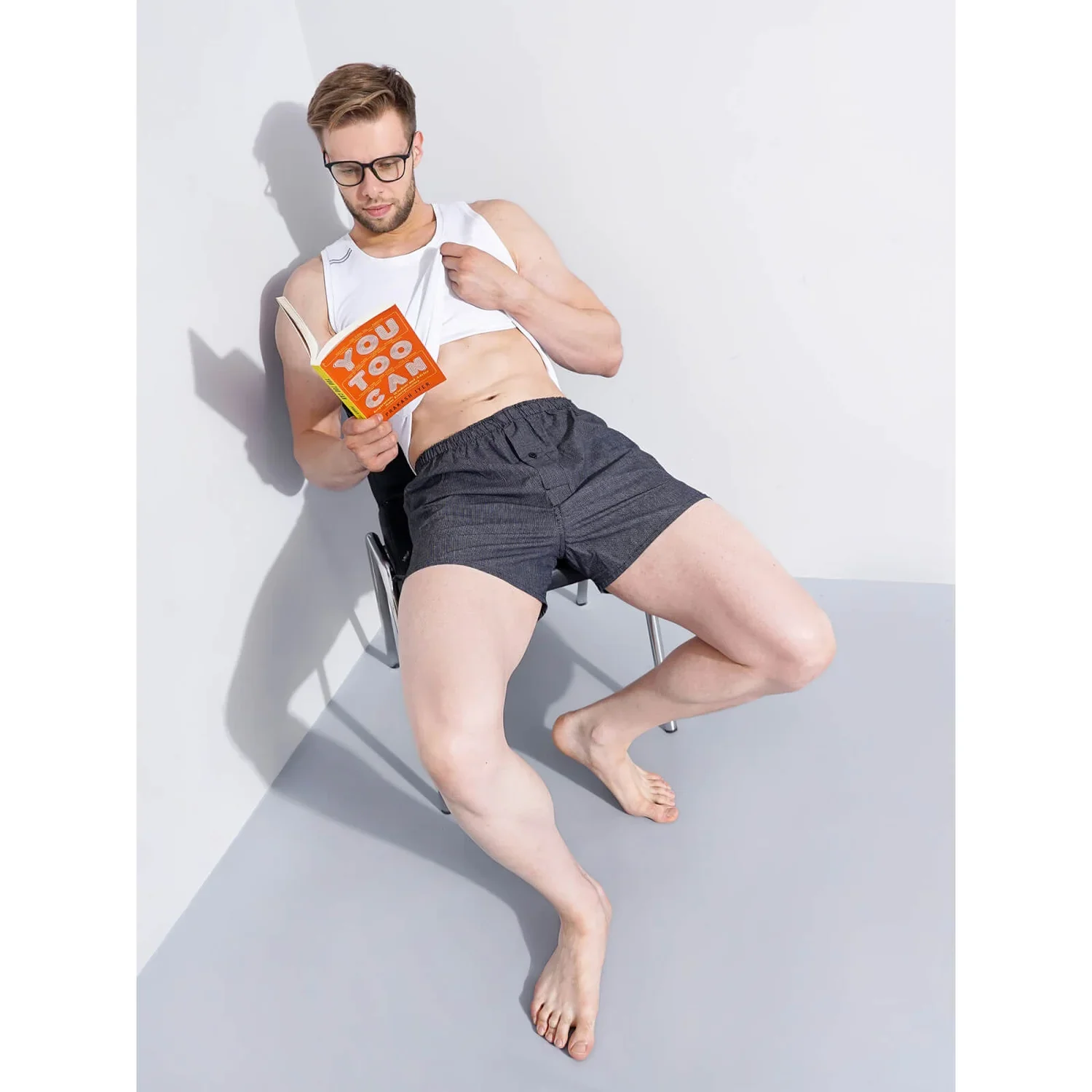 Celio* Textured Regular Fit Grey Boxer - Image 7