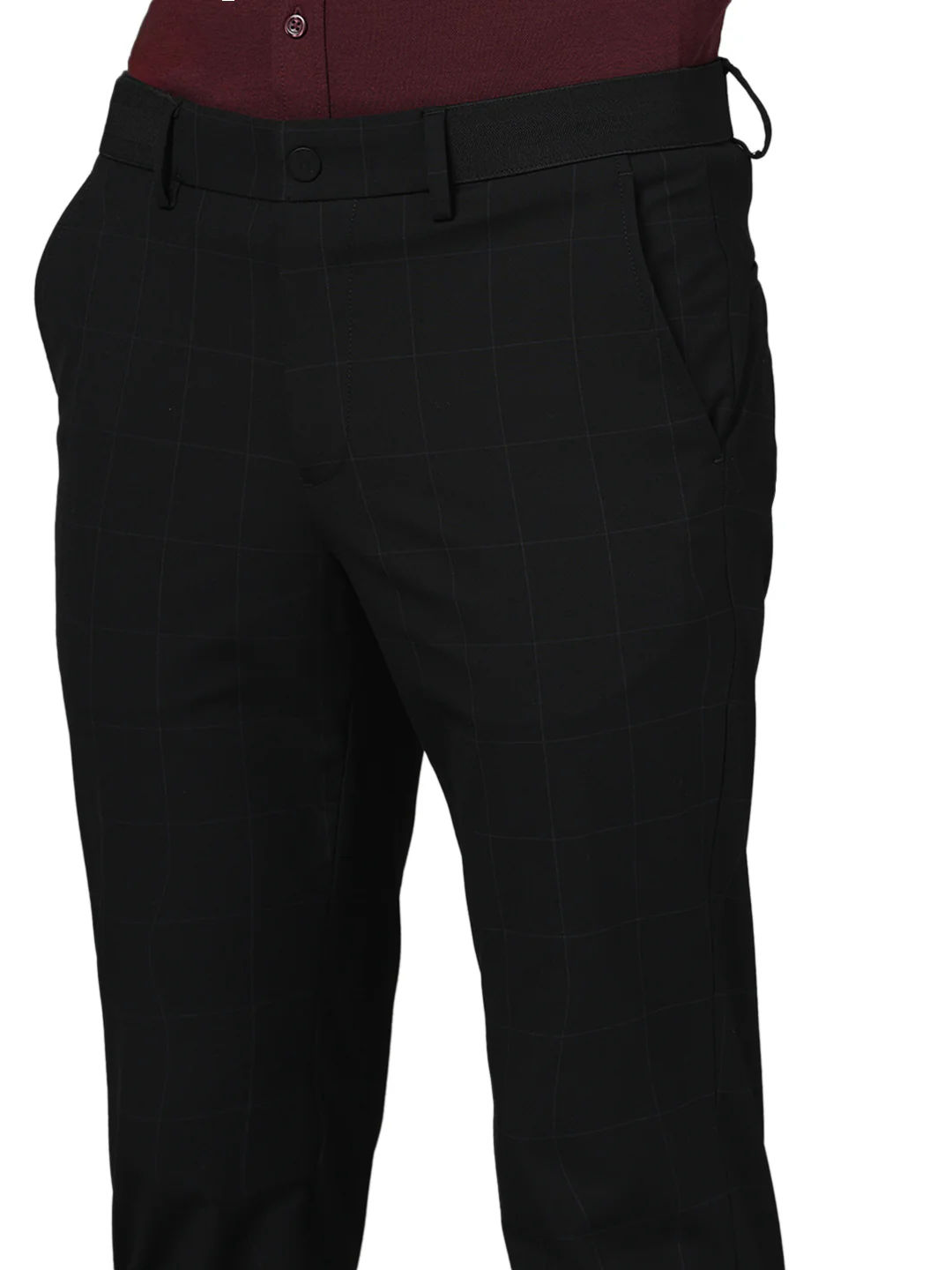 Celio* Checked Regular Fit Black Trouser - Image 5