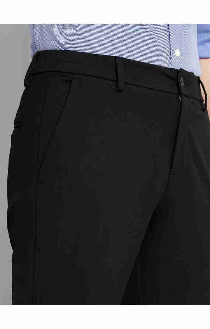 Celio* Workwear Polyester Slim Fit Black Trouser - Image 4