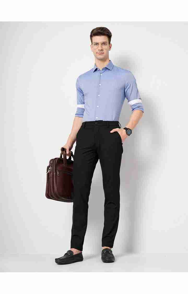 Celio* Workwear Polyester Slim Fit Black Trouser - Image 5