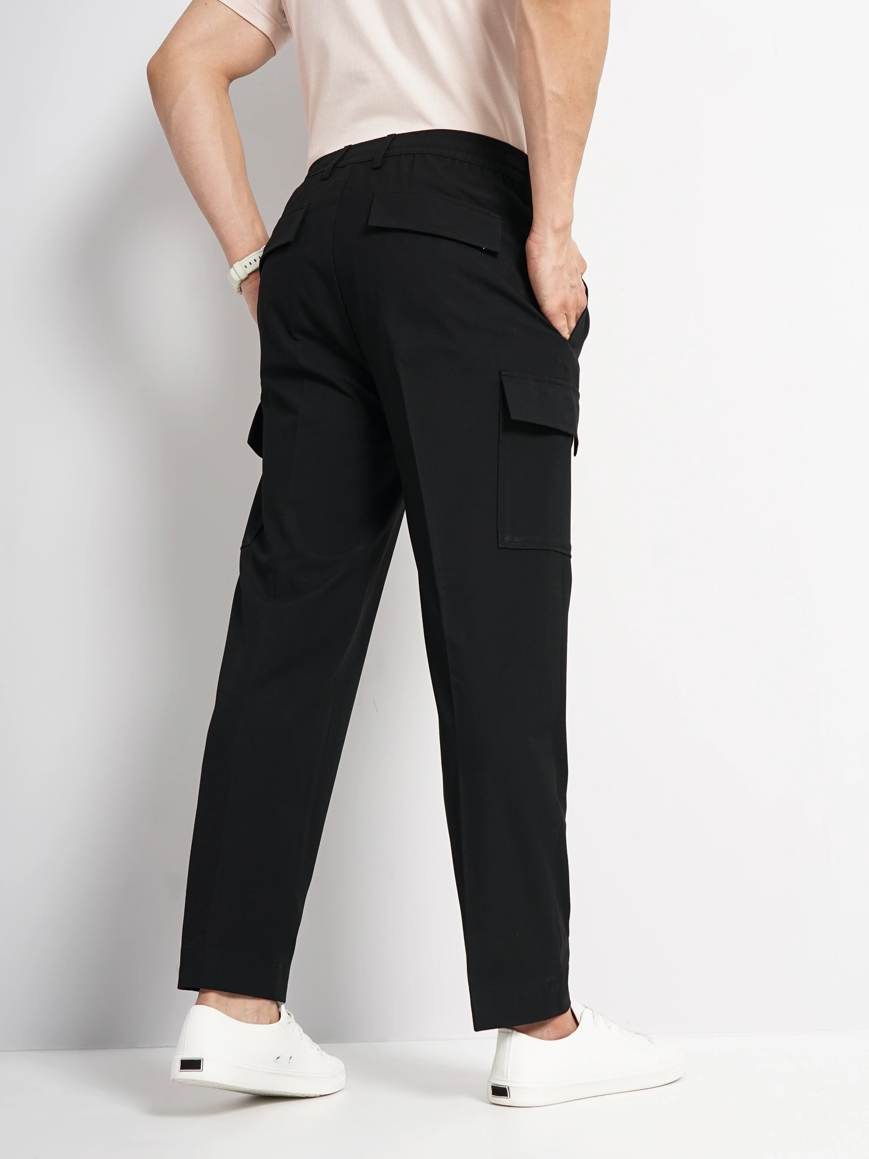 Celio* Polyester Straight Fit Black Trouser - Image 3