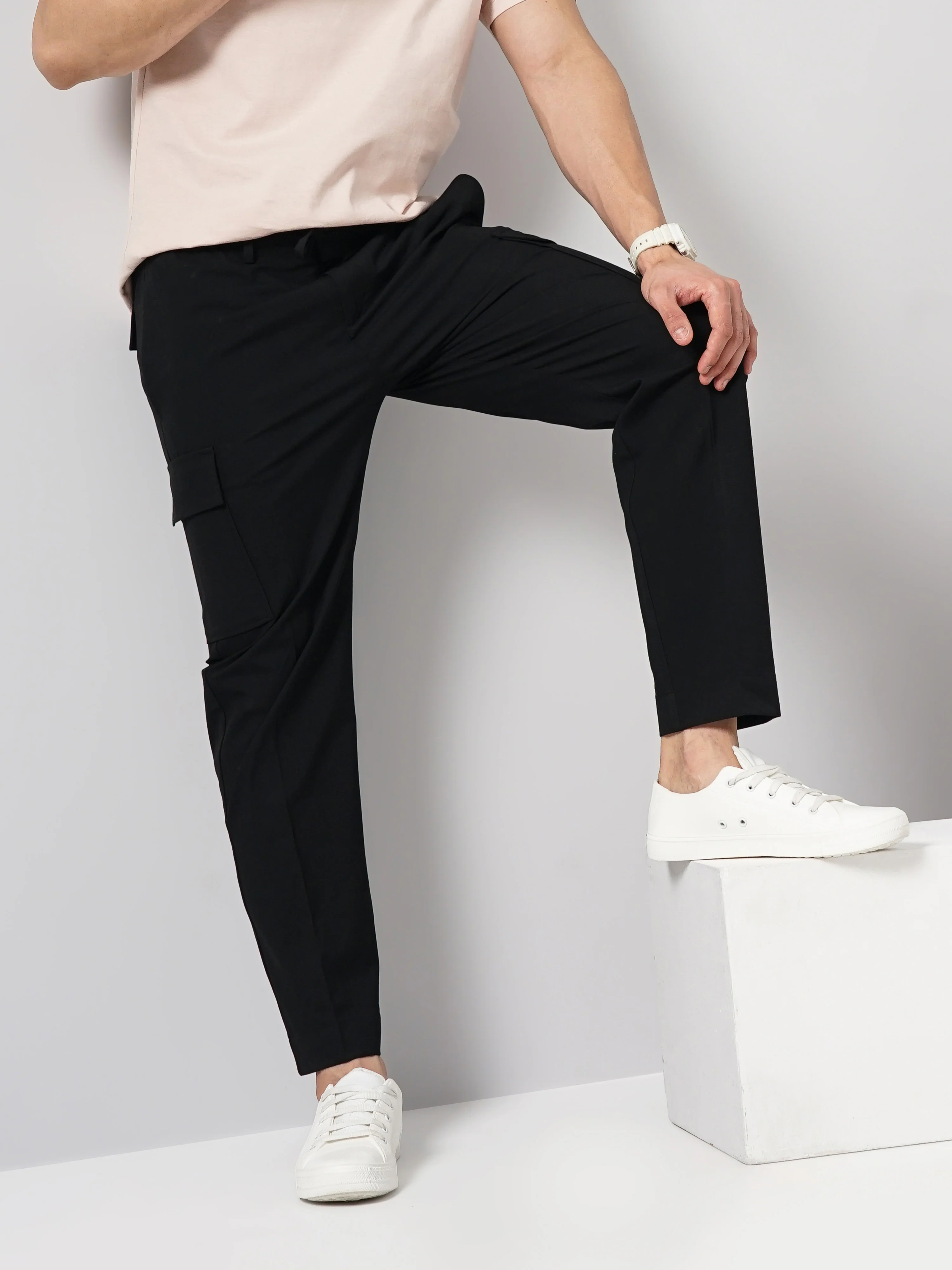 Celio* Polyester Straight Fit Black Trouser - Image 6