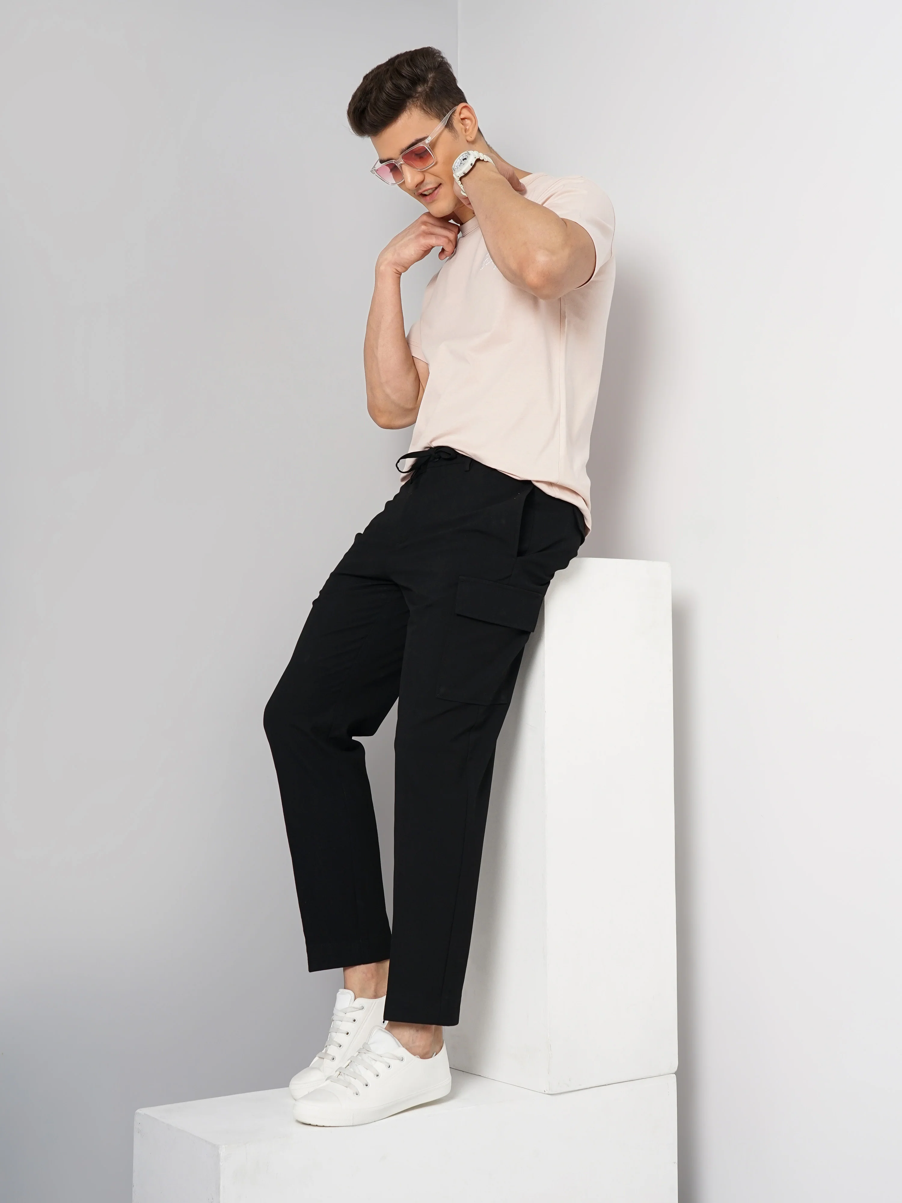 Celio* Polyester Straight Fit Black Trouser - Image 7