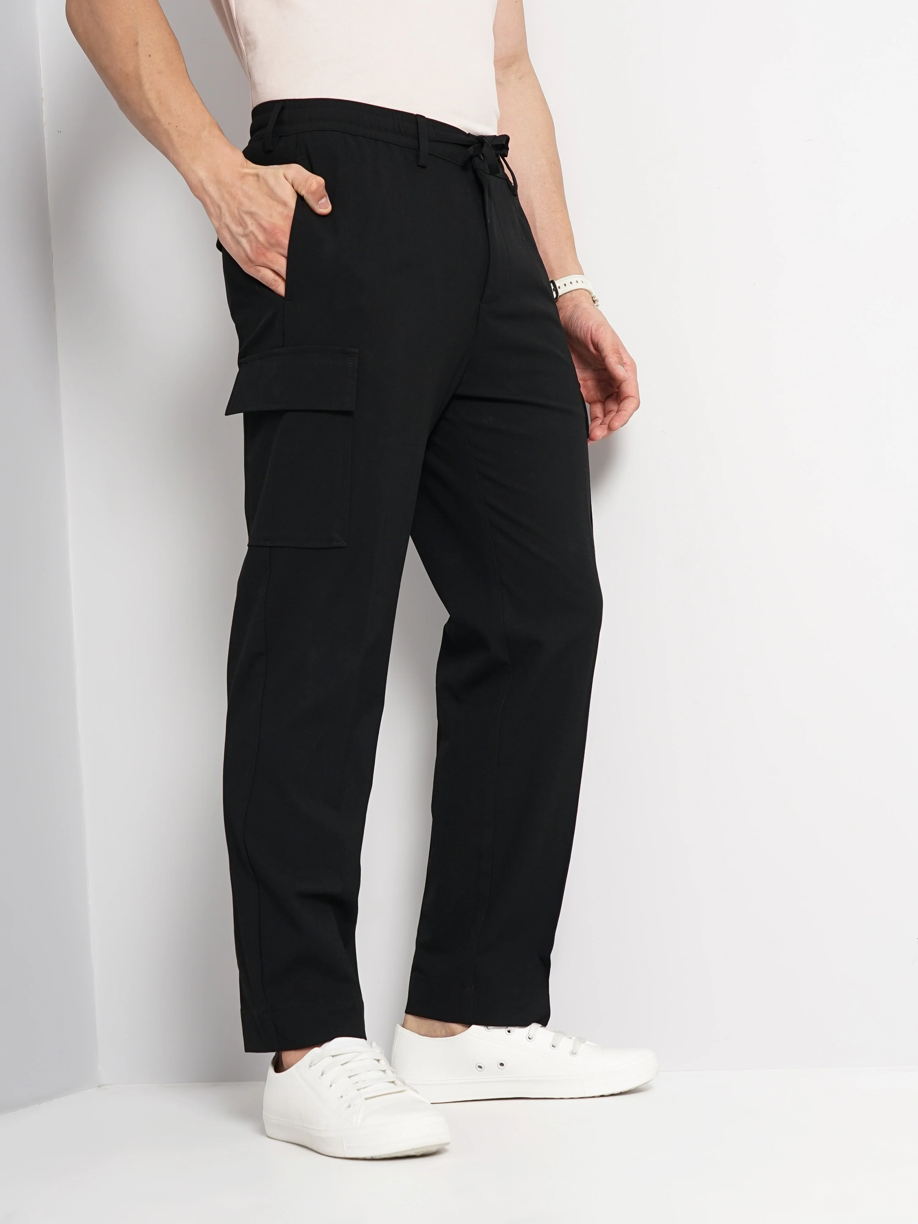 Celio* Polyester Straight Fit Black Trouser - Image 8