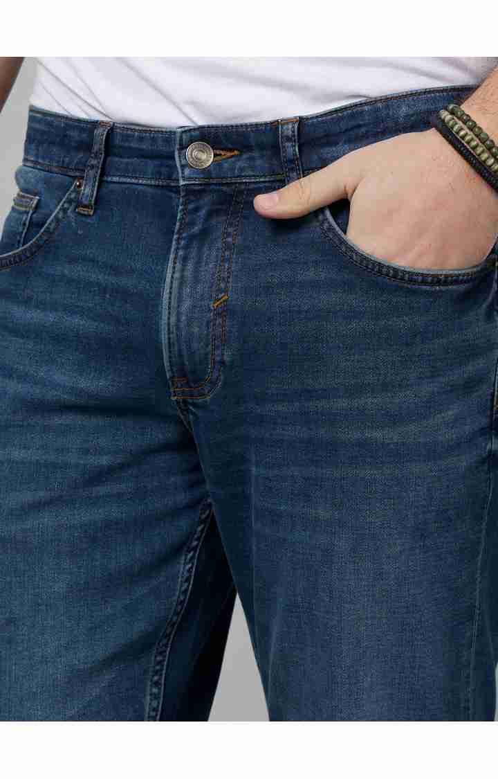 Celio* Cotton-Blend Straight Fit Blue Jean - Image 4