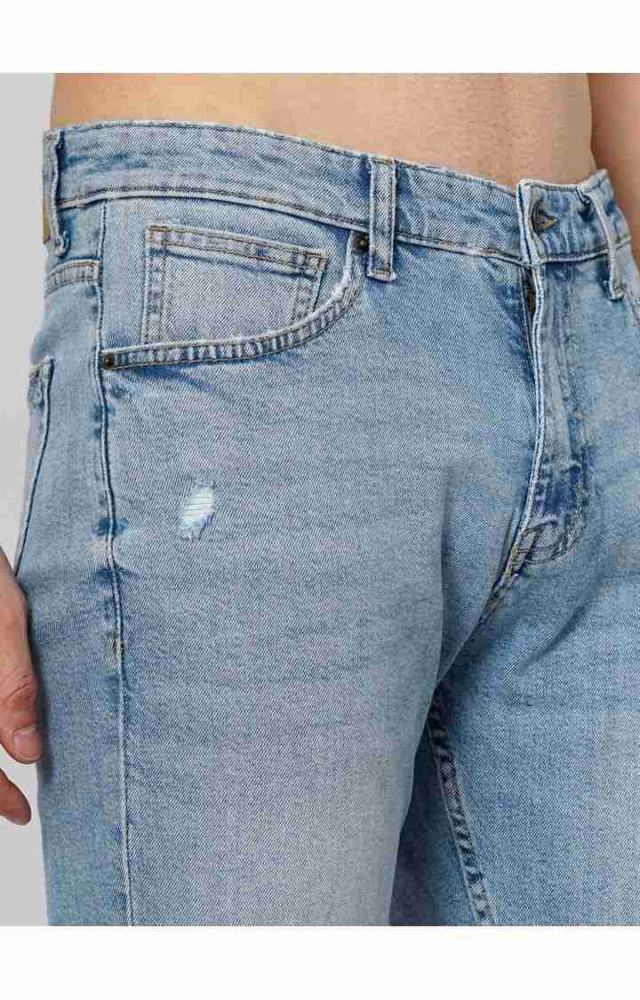 Celio* Cotton-Blend Slim Fit Blue Jean - Image 4