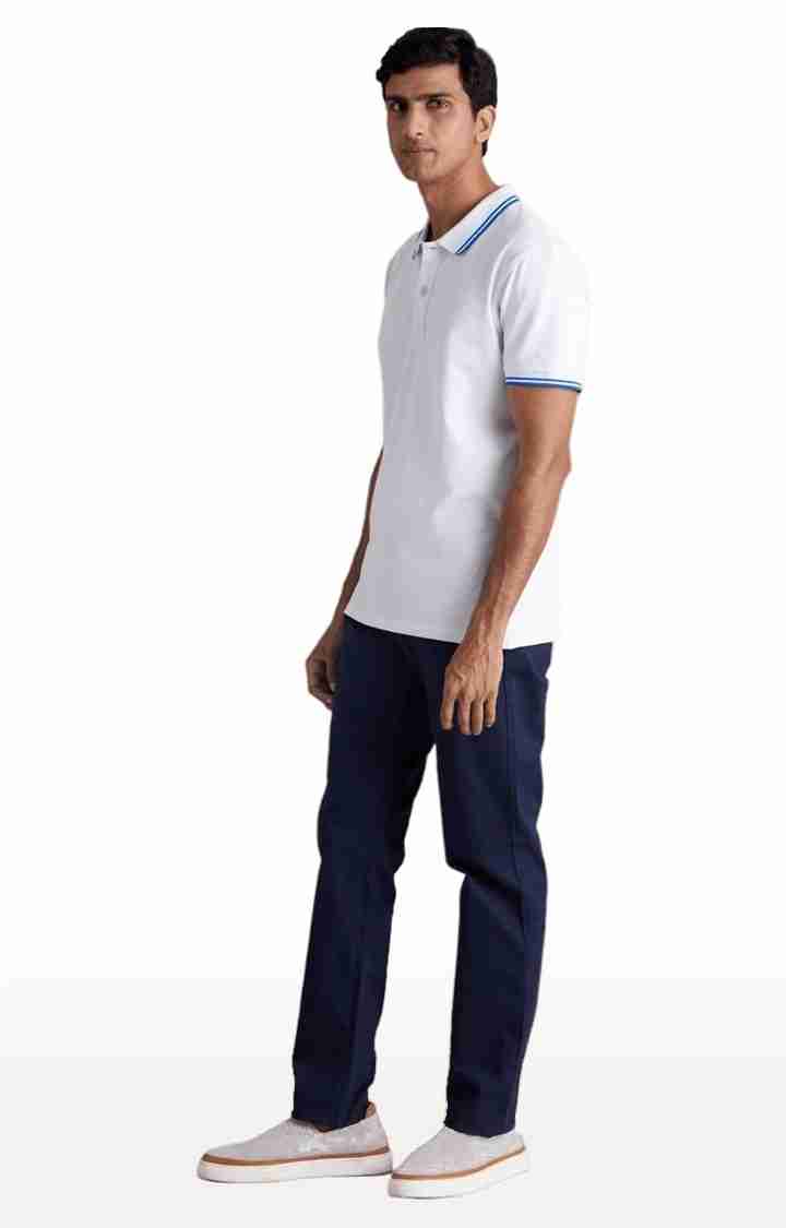 Celio* Cotton-Blend Slim Fit Blue Trouser - Image 3
