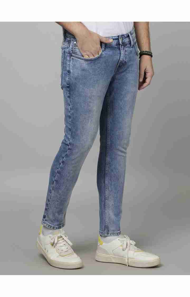Celio* Cotton-Blend Skinny Fit Blue Jean - Image 3