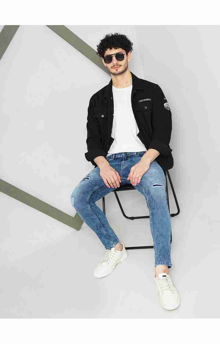 Celio* Cotton-Blend Skinny Fit Blue Jean - Image 5