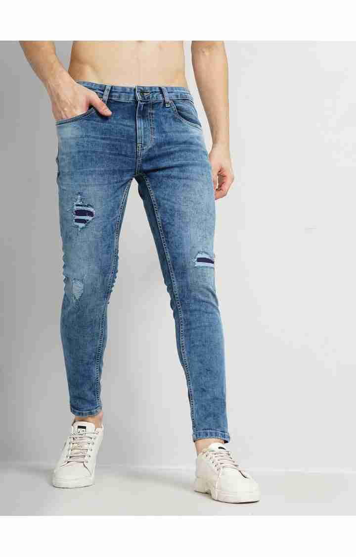 Celio* Cotton-Blend Skinny Fit Blue Jean - Image 7