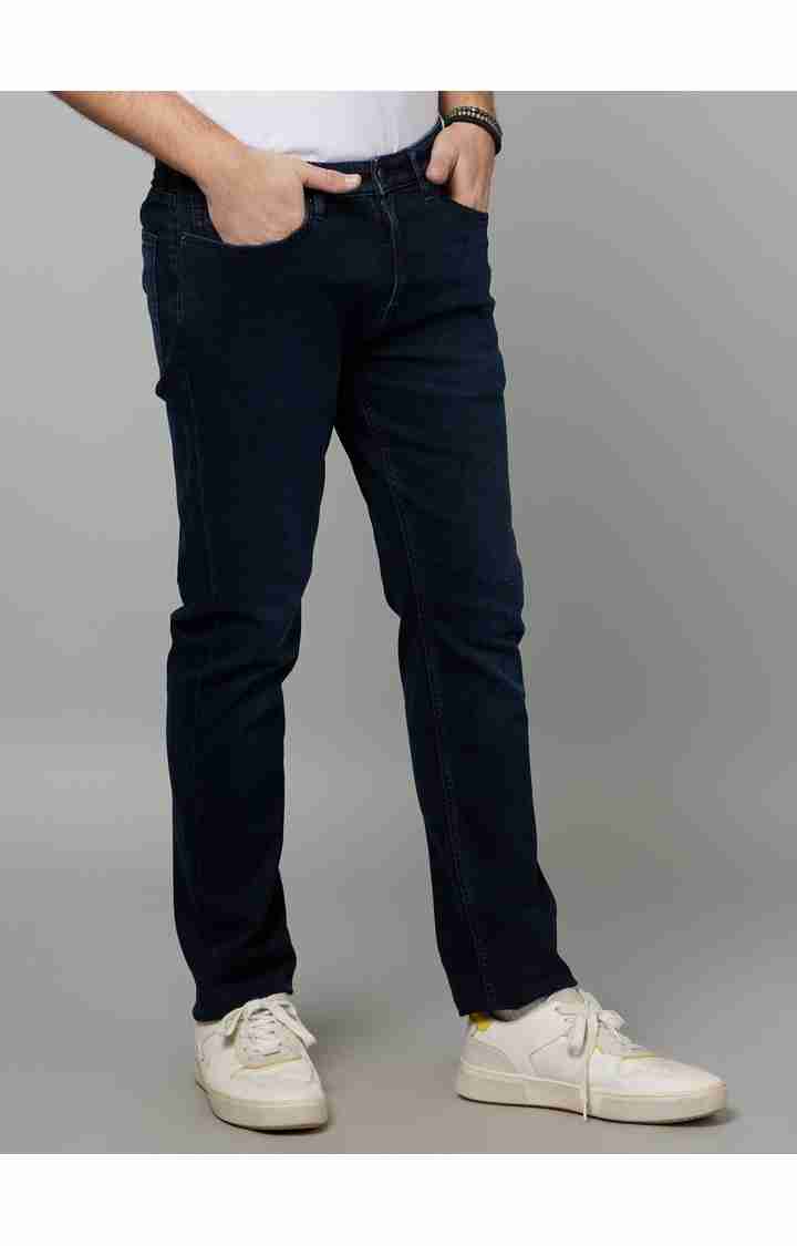 Celio* Cotton-Blend Straight Slim Fit Blue Jean - Image 3