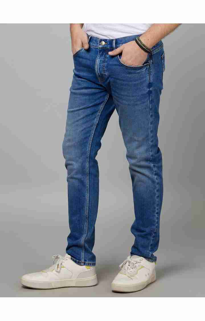Celio* Cotton-Blend Slim Fit Blue Jean - Image 3