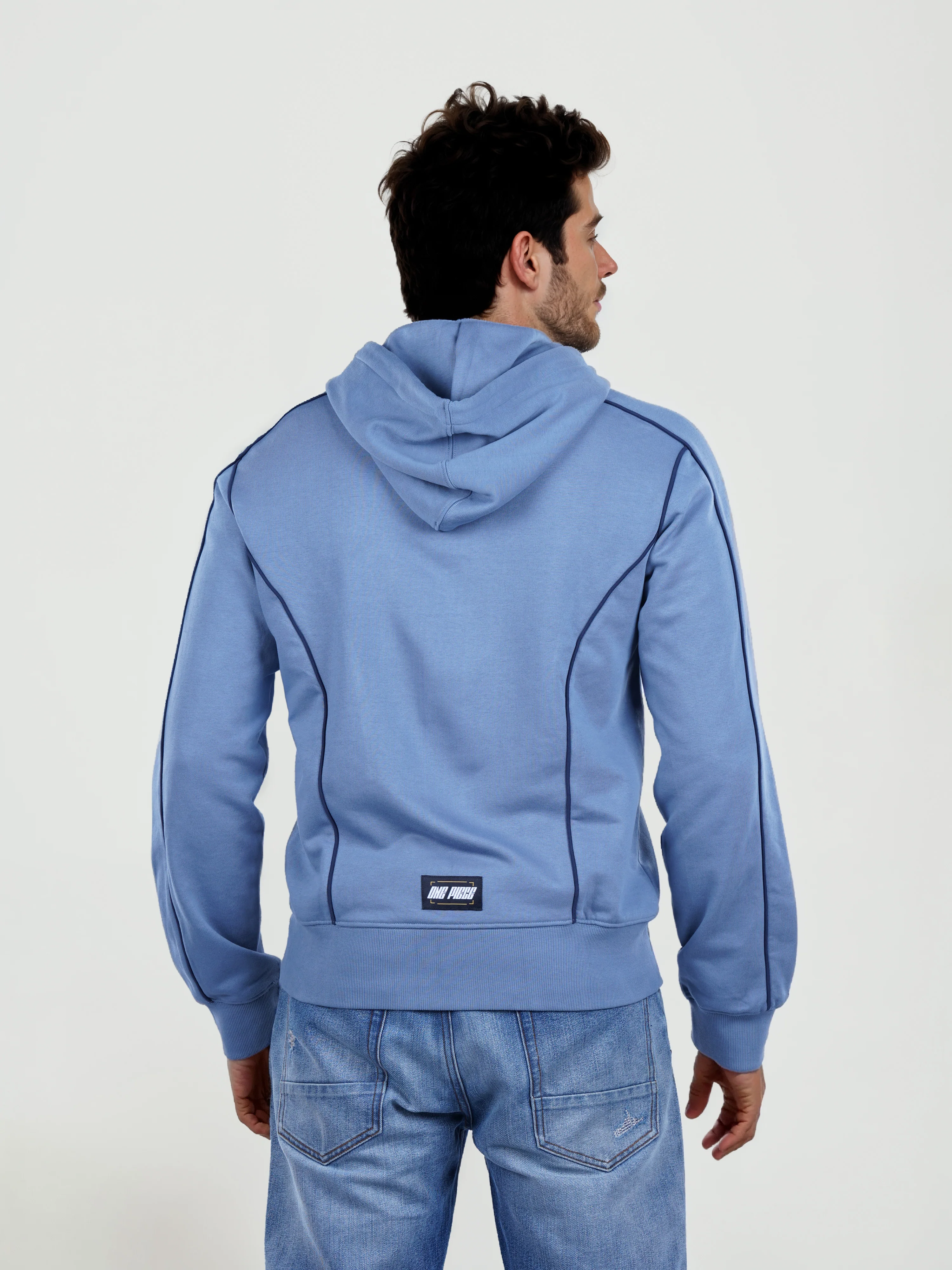 Celio* One Piece Regular Fit Cotton-Poly-Blend Blue Sweatshirts - Image 3