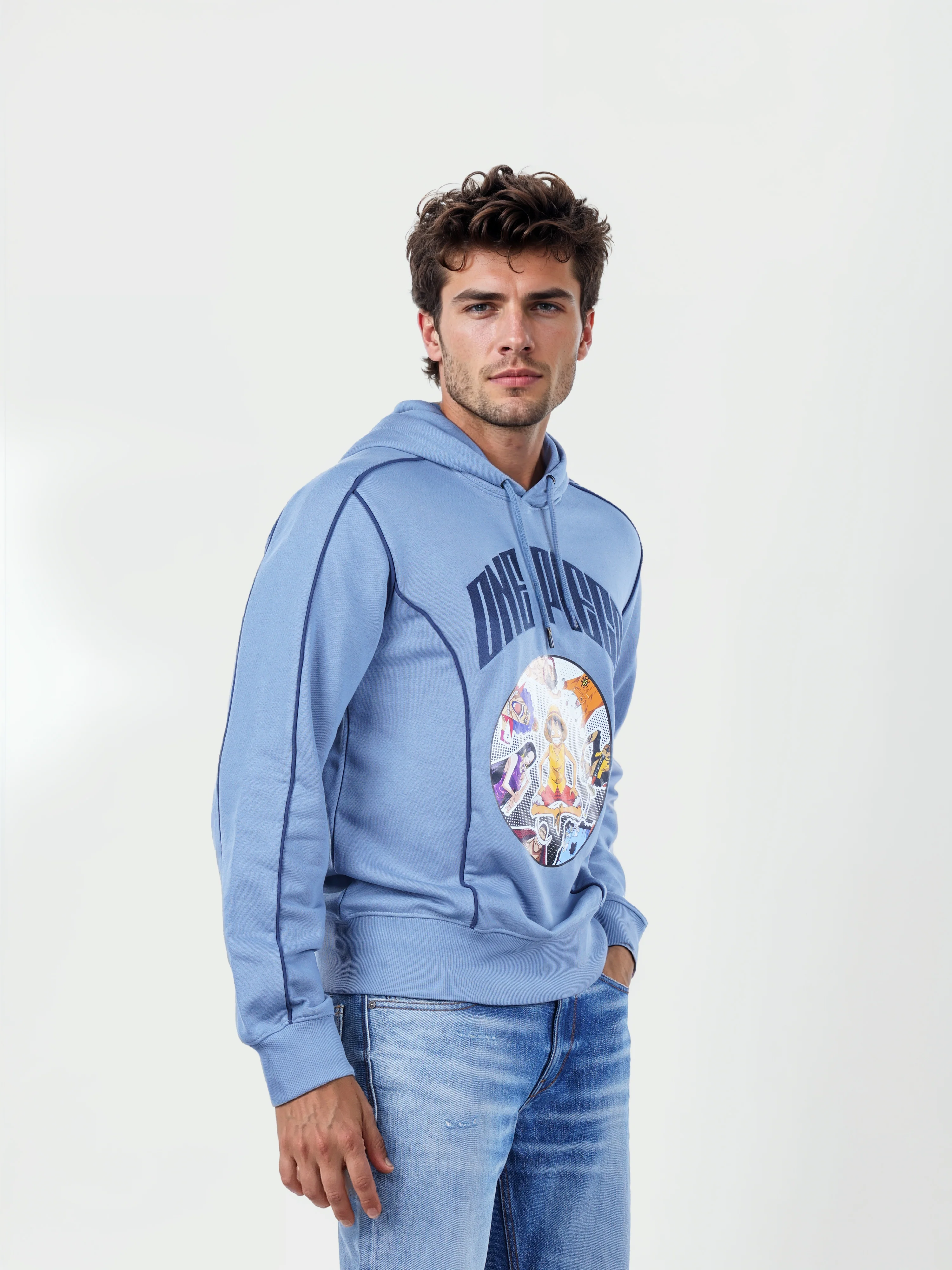 Celio* One Piece Regular Fit Cotton-Poly-Blend Blue Sweatshirts - Image 9