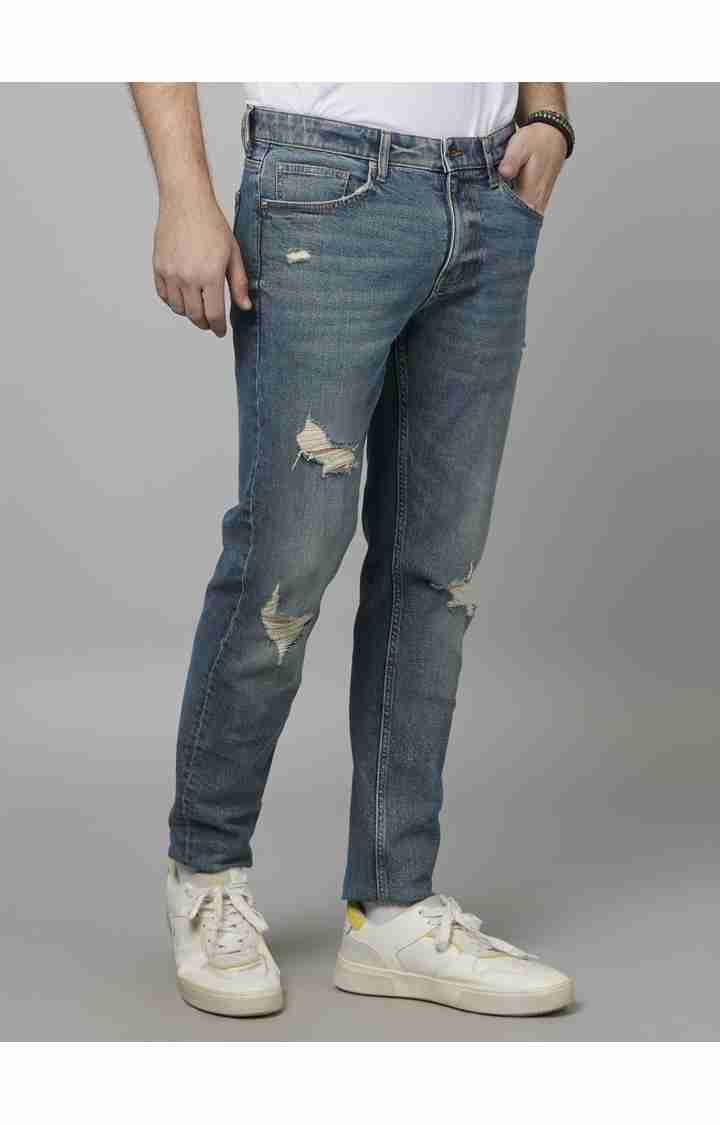 Celio* Cotton-Poly-Blend Slim Fit Blue Jean - Image 3