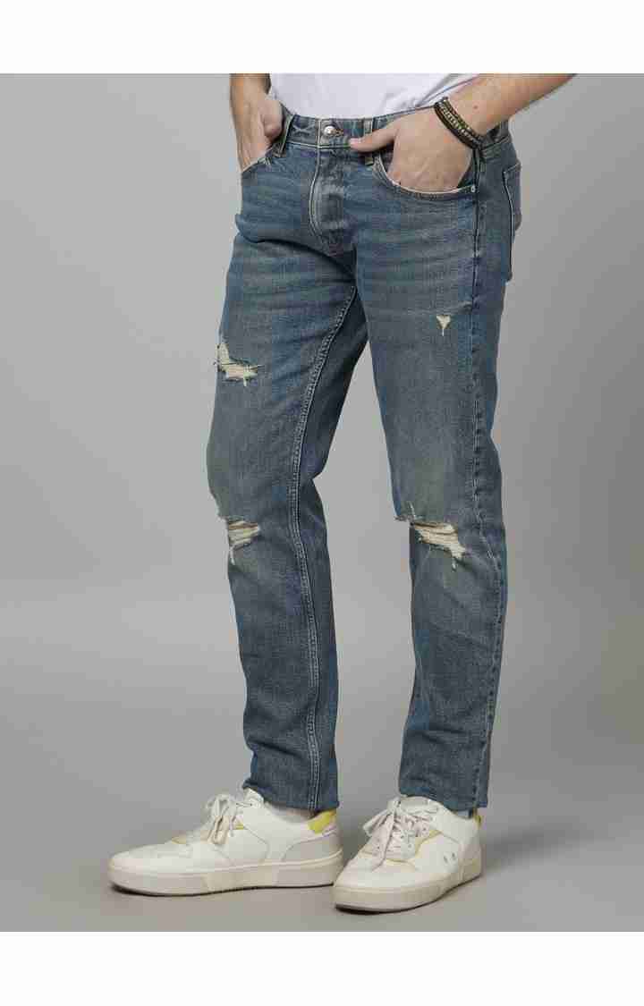 Celio* Cotton-Poly-Blend Slim Fit Blue Jean - Image 5