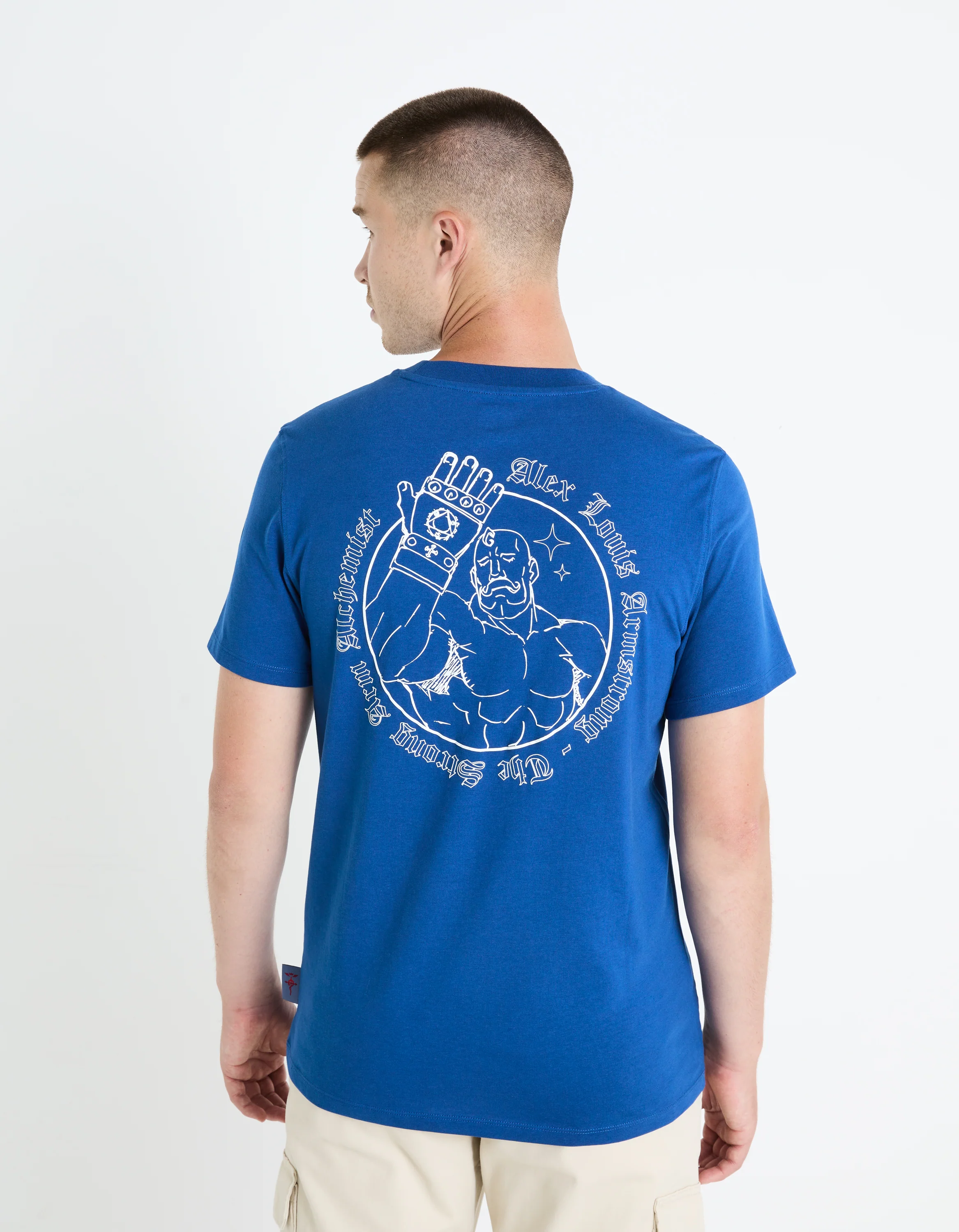Celio* Fullmetal Alchemist Regular Fit Cotton Blue T-Shirt - Image 4