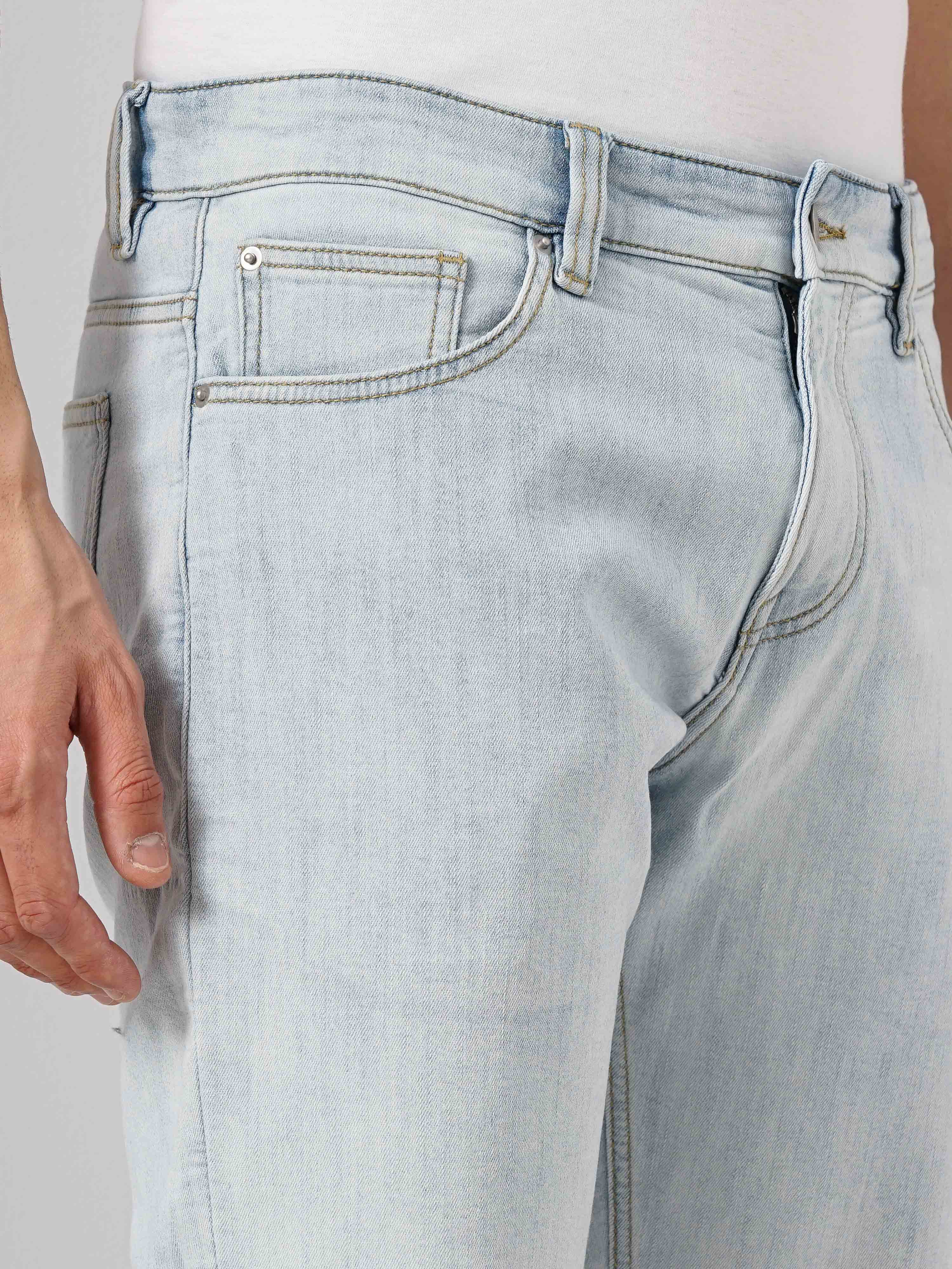 Celio* Cotton Regular Fit Blue Shorts - Image 4