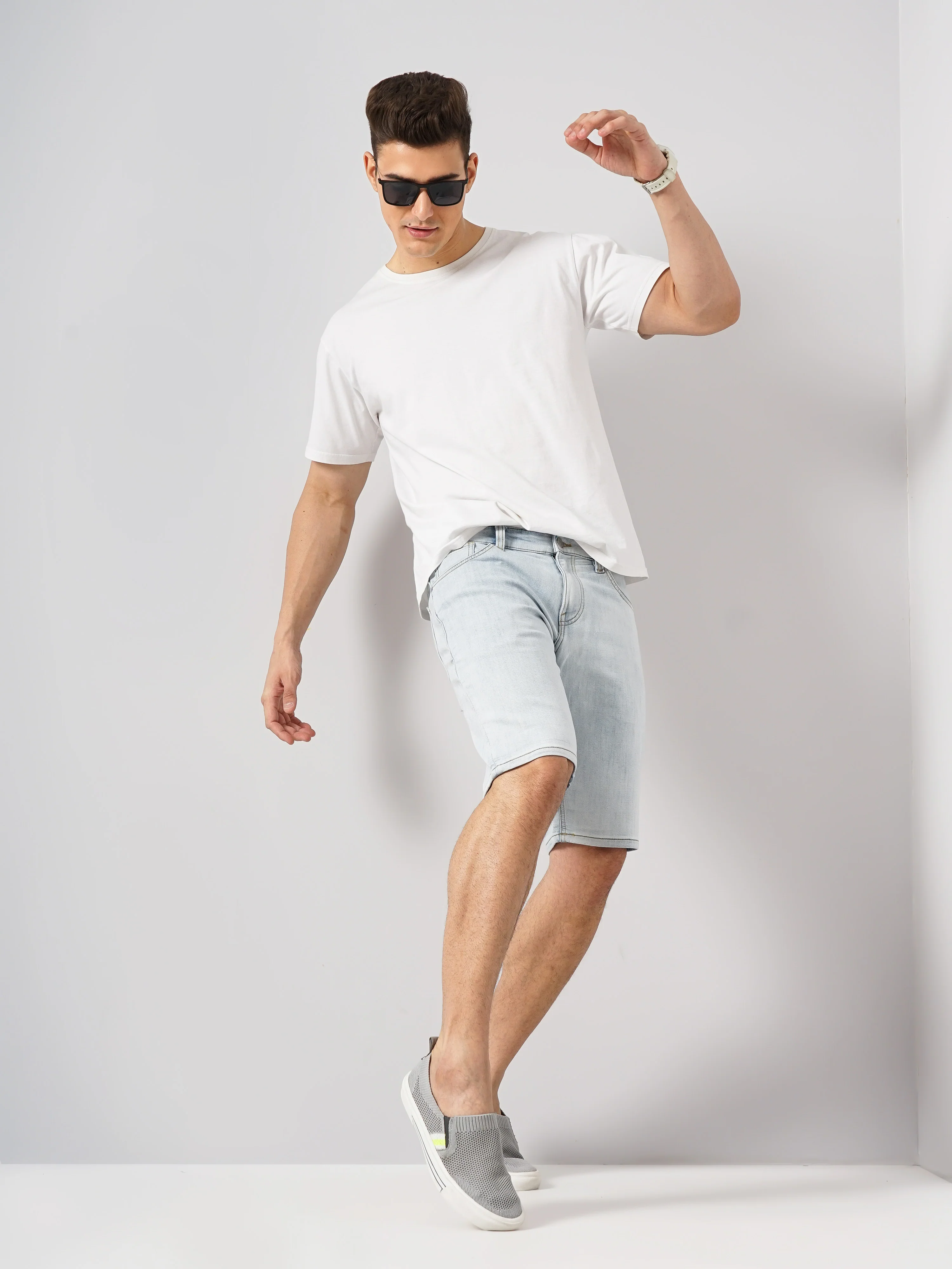 Celio* Cotton Regular Fit Blue Shorts - Image 7