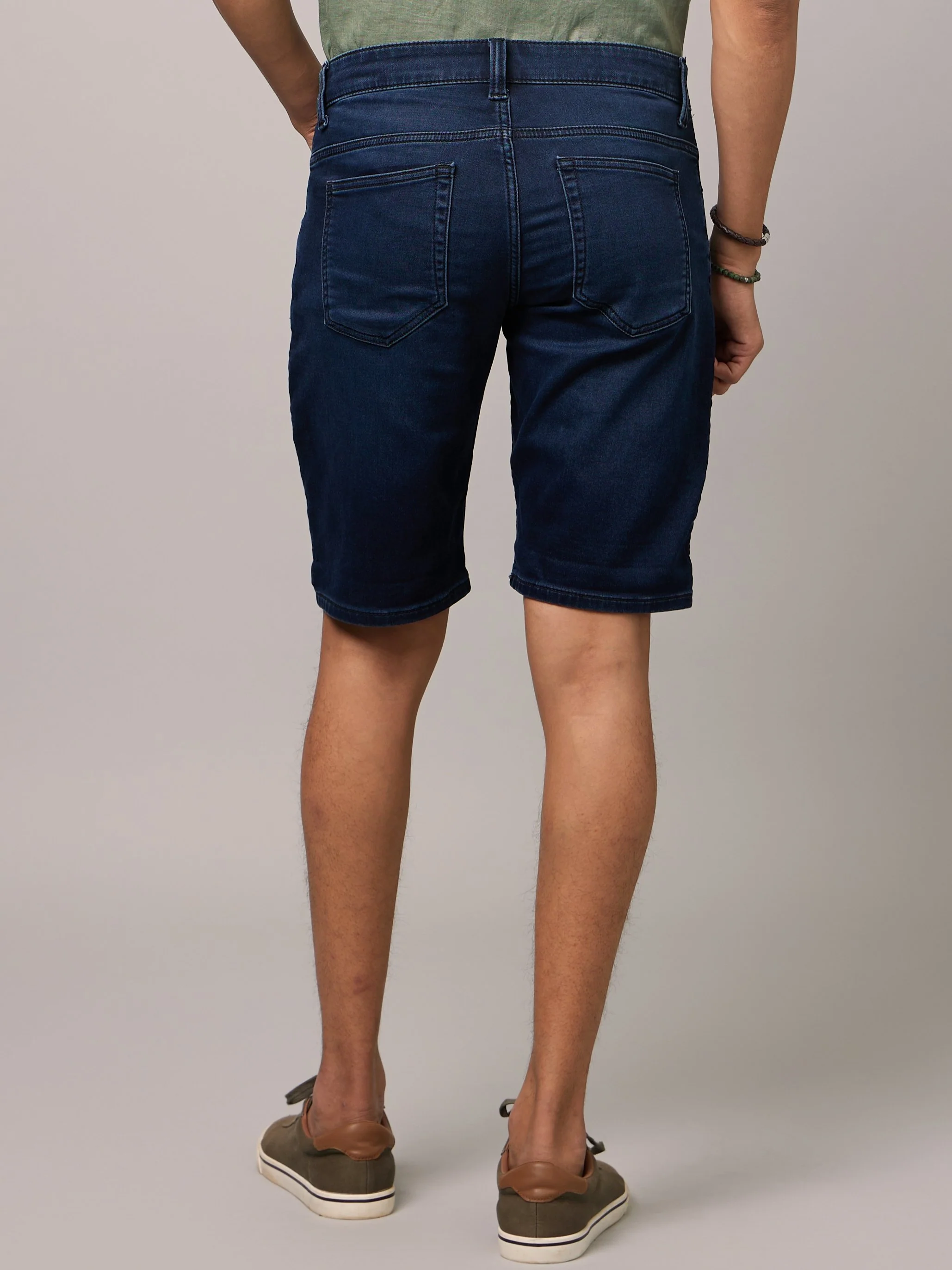 Celio* Men Blue Solid Regular Fit Cotton Shorts - Image 6