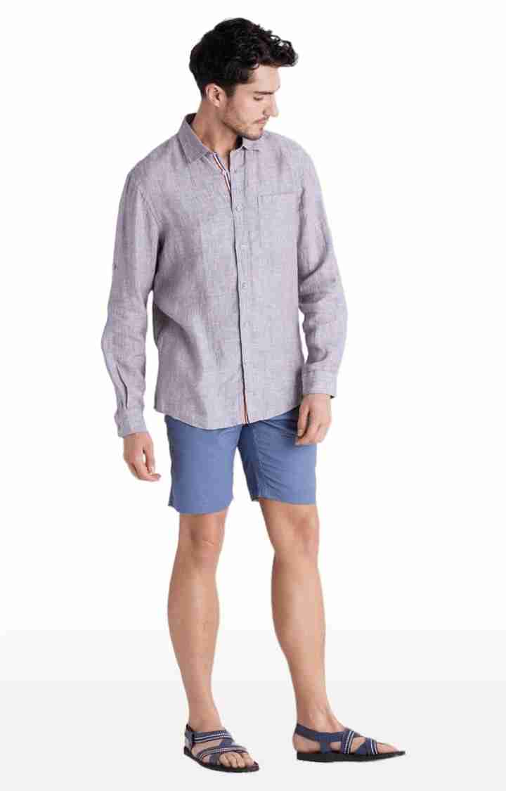 Celio* Cotton Regular Fit Blue Shorts - Image 3