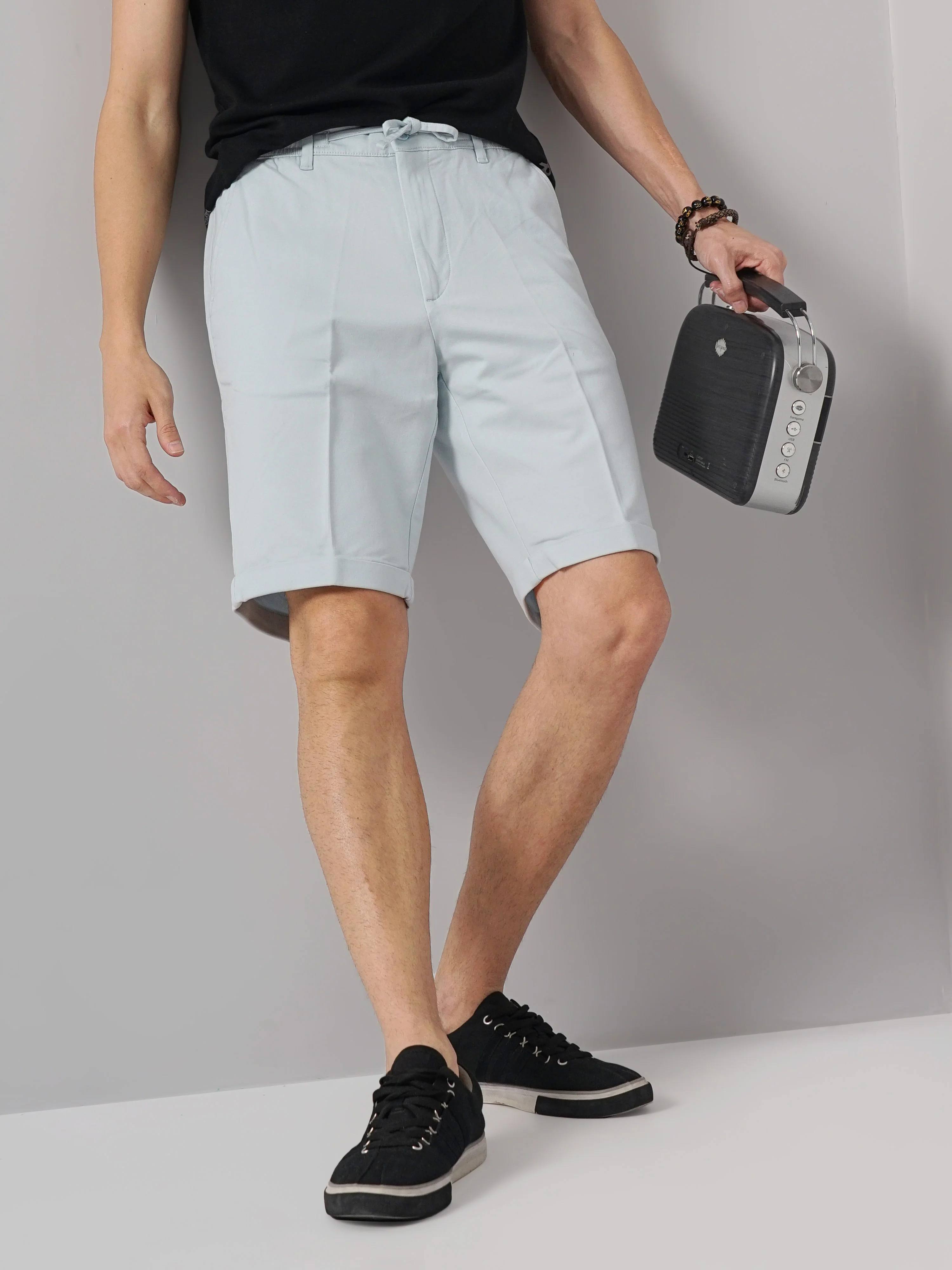 Celio* Cotton Regular Fit Blue Shorts - Image 6