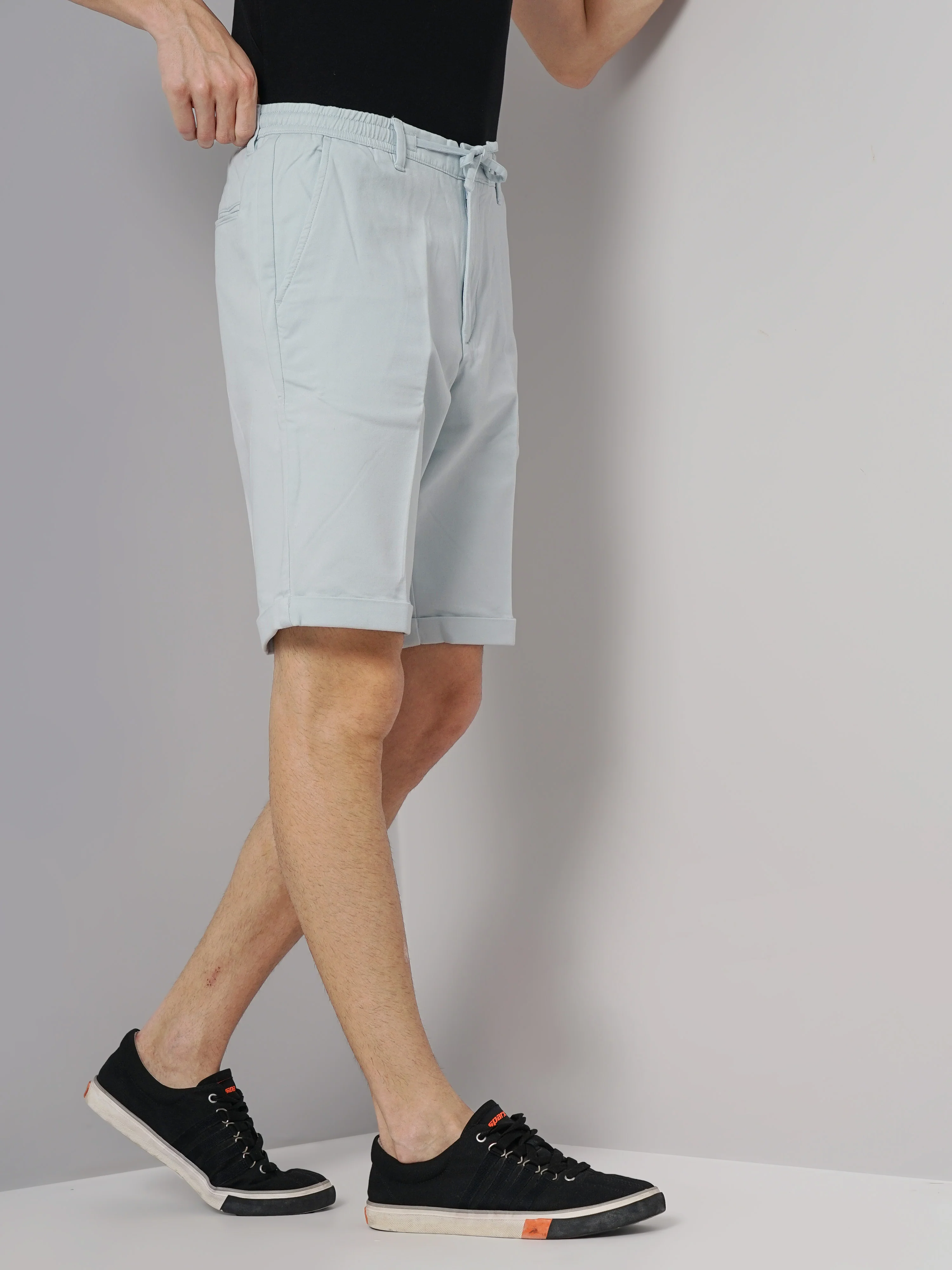 Celio* Cotton Regular Fit Blue Shorts - Image 7
