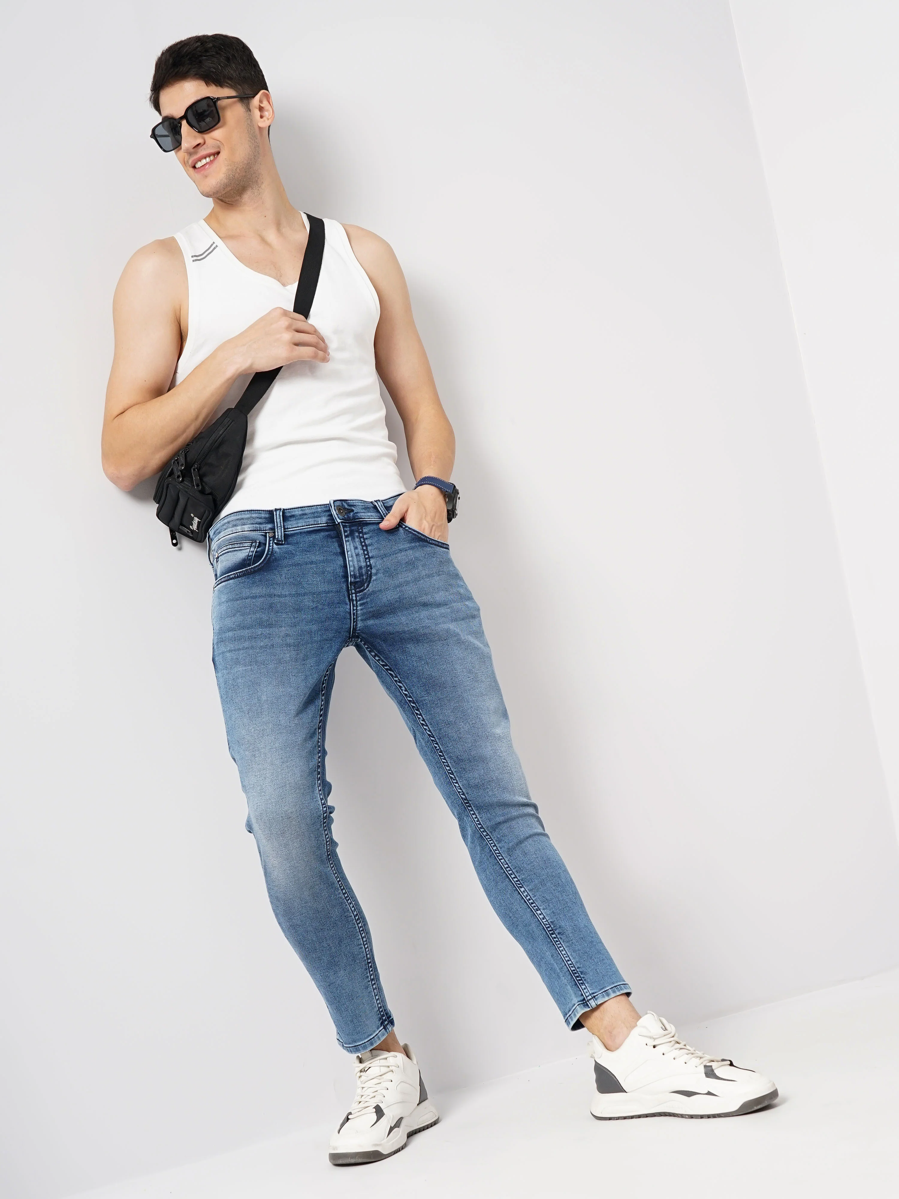 Celio* Cotton Skinny Fit Blue Jean - Image 5