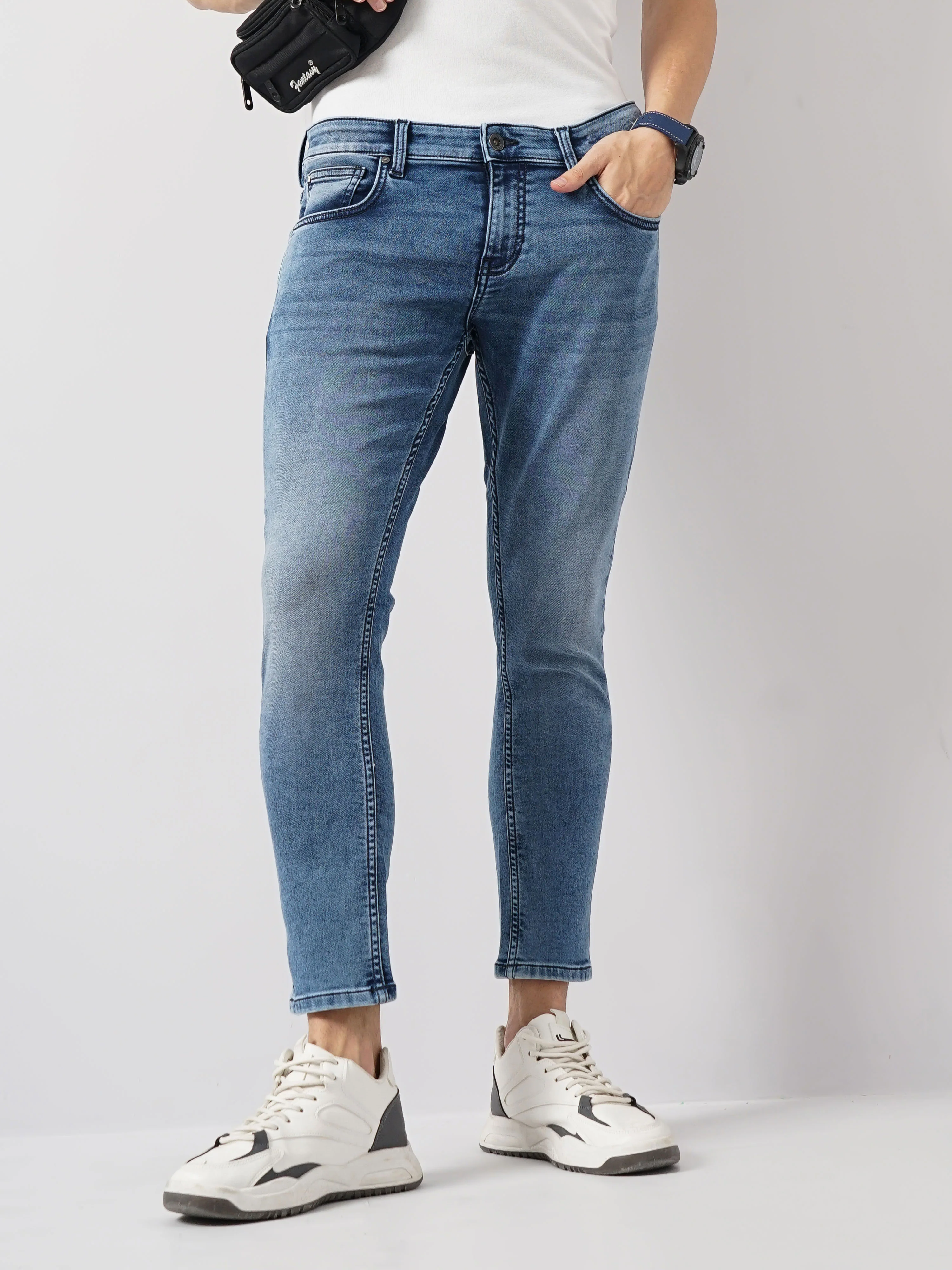 Celio* Cotton Skinny Fit Blue Jean - Image 7