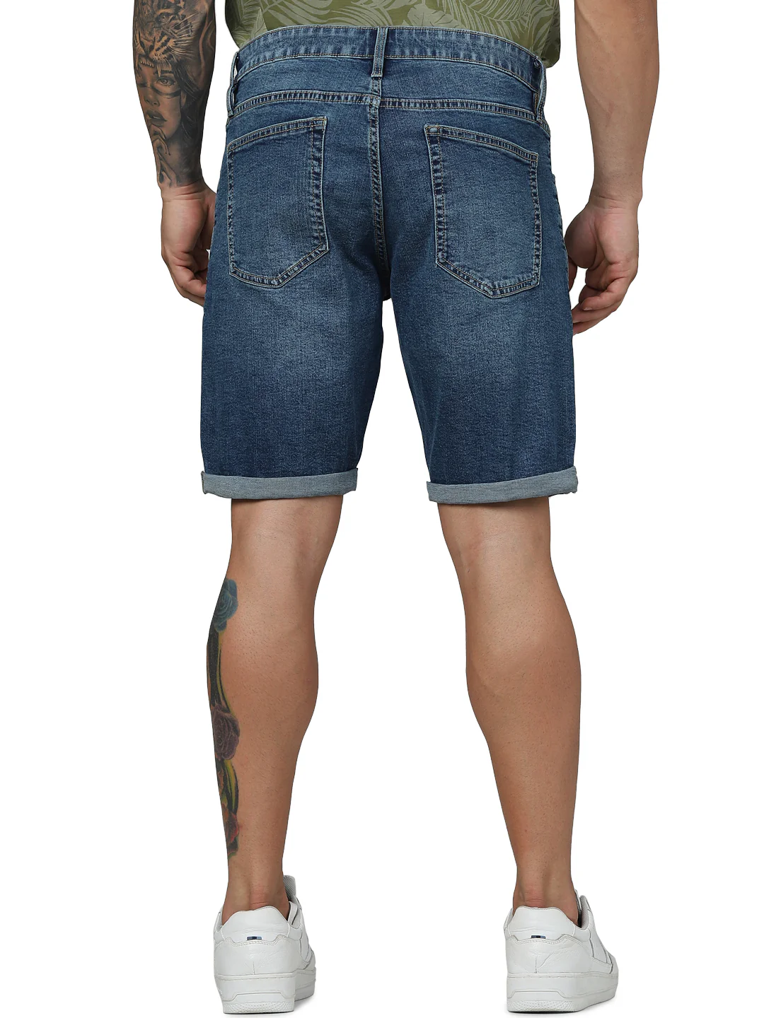 Celio* Cotton Regular Fit Blue Shorts - Image 4