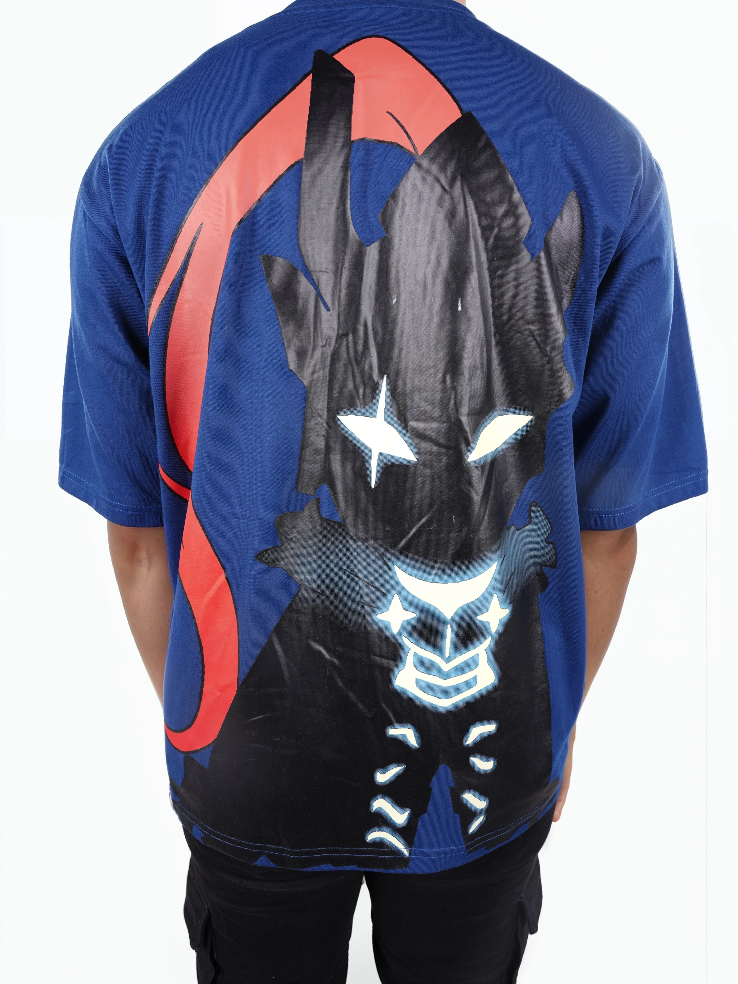 Celio* Men Blue Printed Oversized Cotton Solo Levelling Tshirts - Image 5