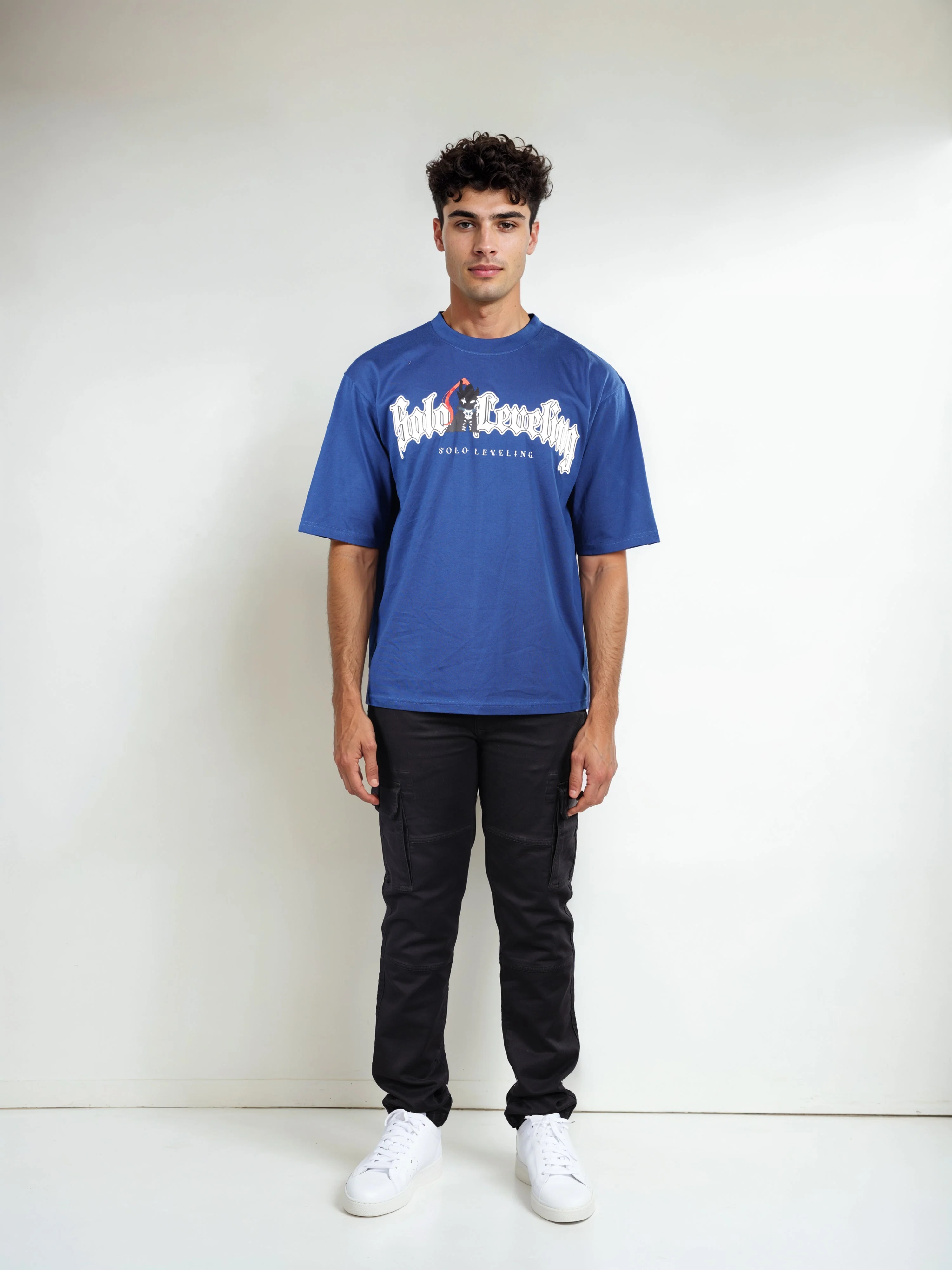 Celio* Men Blue Printed Oversized Cotton Solo Levelling Tshirts - Image 6