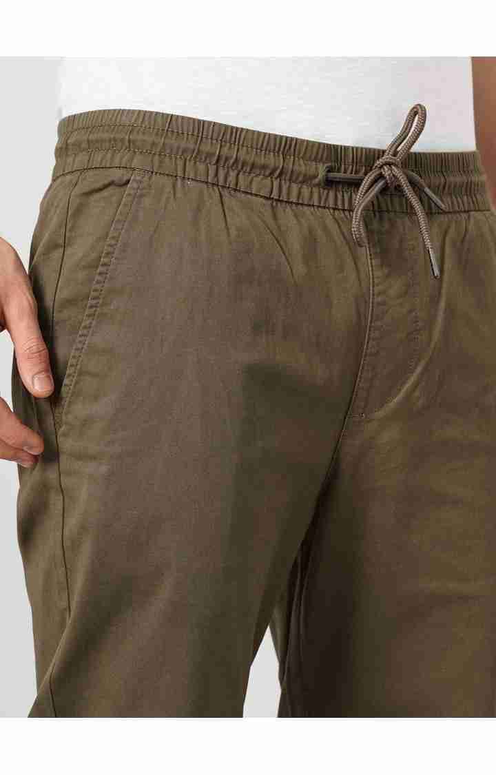 Celio* Cotton-Blend Slim Fit Brown Trouser - Image 4