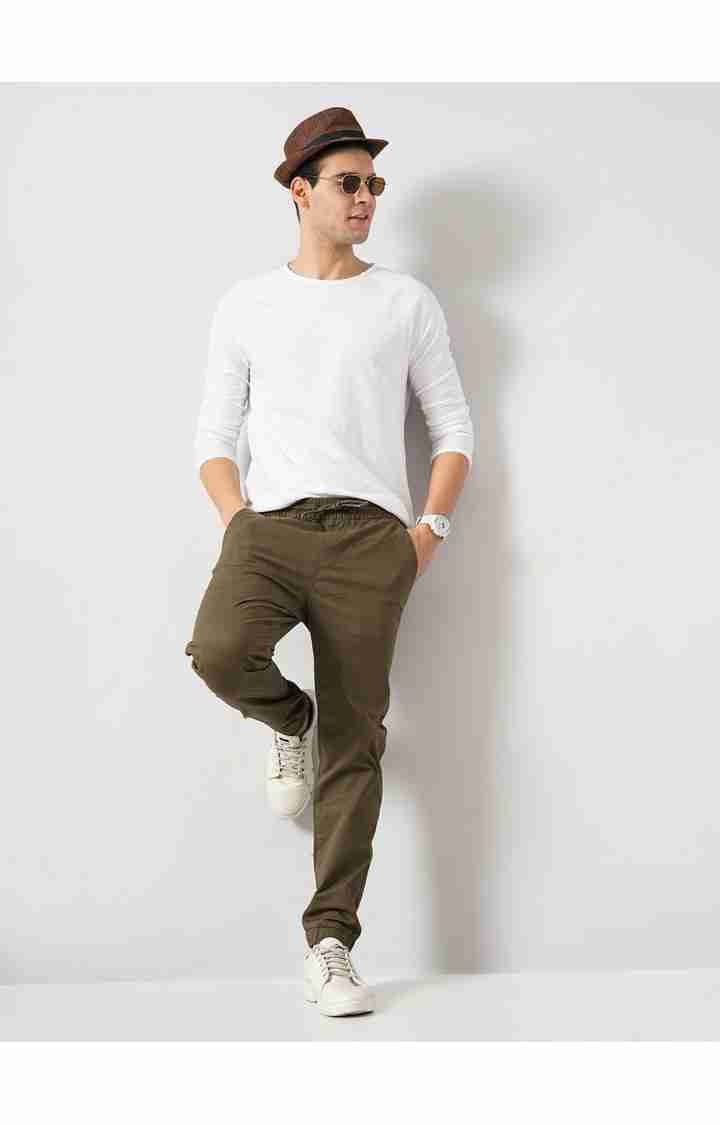 Celio* Cotton-Blend Slim Fit Brown Trouser - Image 5